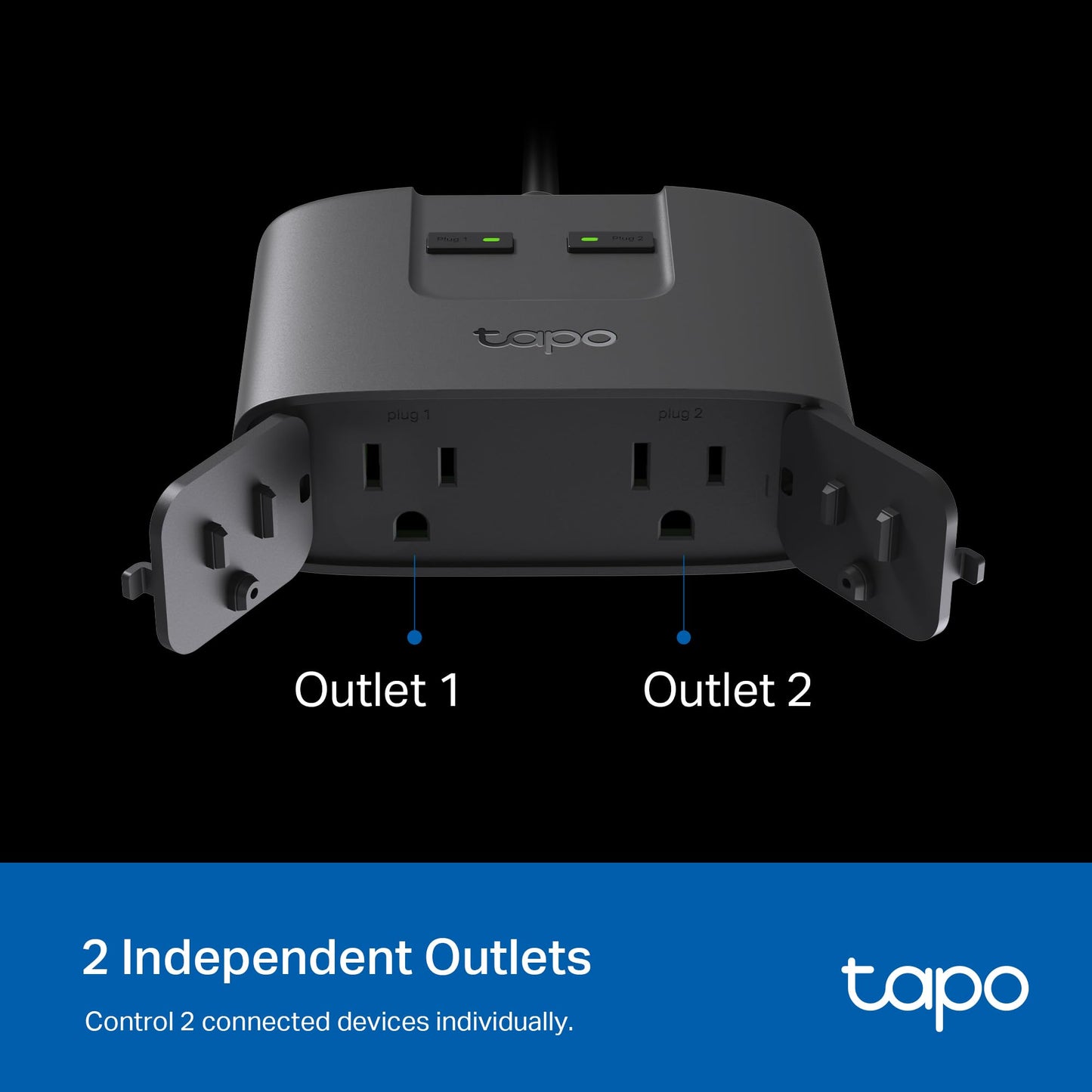 TP-Link Tapo Matter Outdoor Smart Plug, 2 Individual outlets, IP65 Weather Resistance, Works with Apple Home, Alexa, Google Home, Long Wi-Fi Range, 2.4G Wi-Fi Only, ETL Certified (Tapo P400M) Tapo