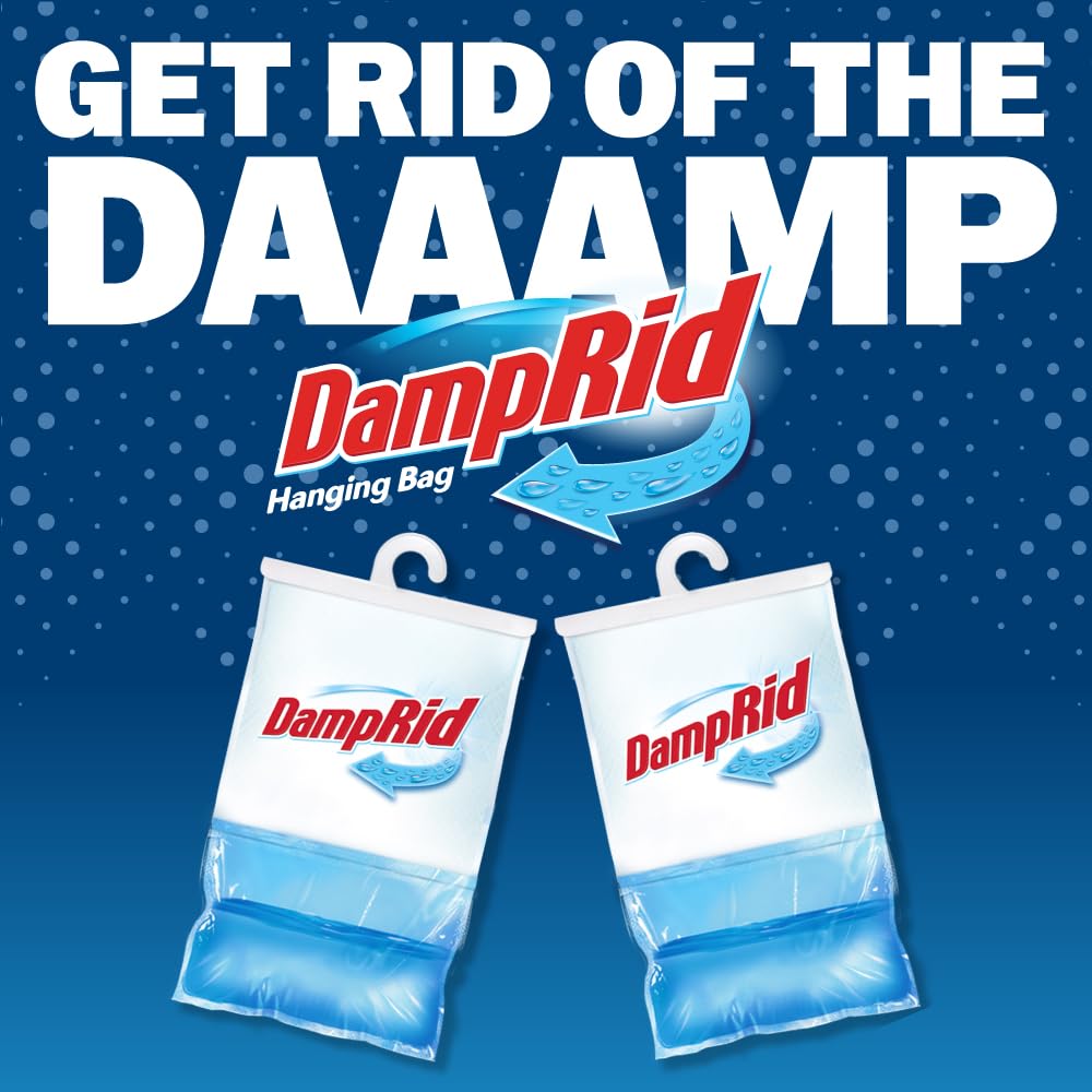 DampRid Fresh Scent Hanging Moisture Absorber, 16 oz., 3 Pack - Eliminates Musty Odors for Fresher, Cleaner Air, Ideal for Closet, 14% More Moisture Absorbing Power*- Blue - Available at All In One Marketplace Canada