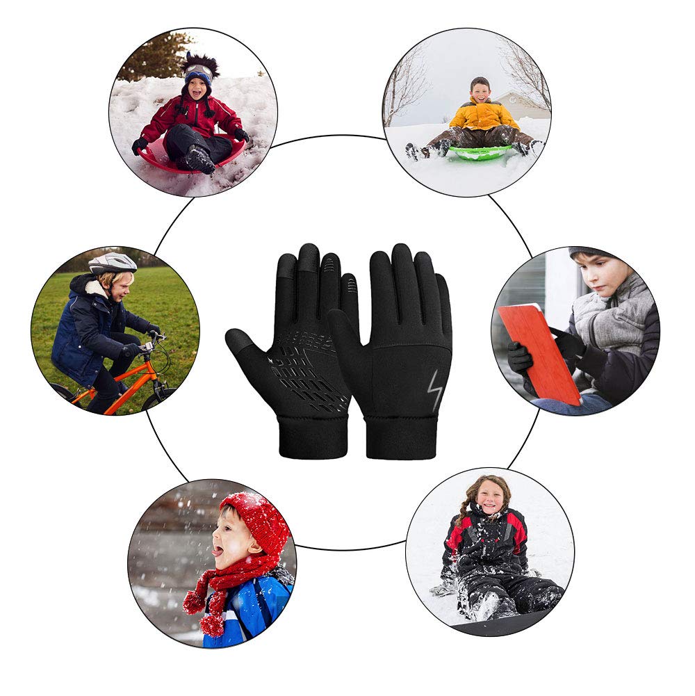 YukiniYa Kids Winter Gloves Back Water Repellent Touchscreen Warm Fleece Anti-slip for Boys Girls 3-15 Years 🍁 All In One Marketplace Canada