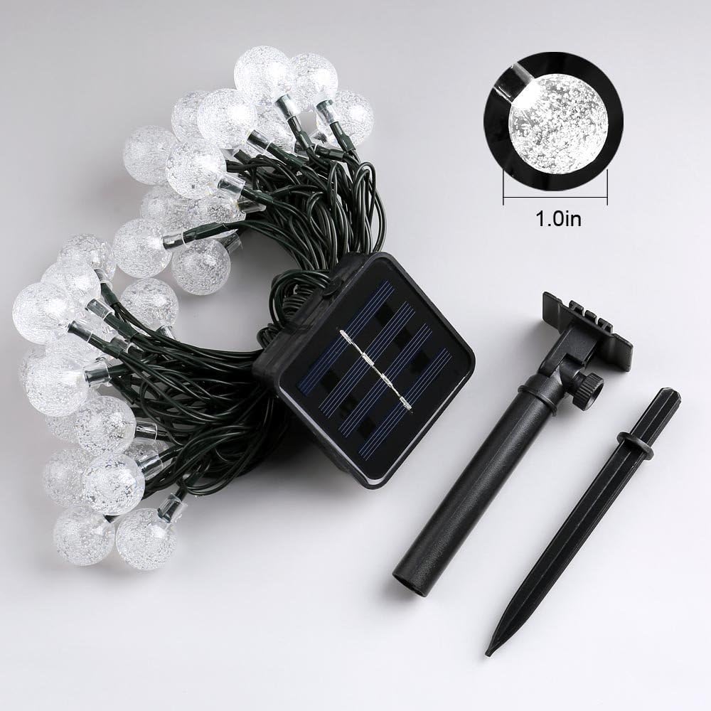 Toodour Solar String Lights Outdoor, 56ft 100 LED Globe String Lights, Waterproof Crystall Ball Lights Solar Patio Lights with 8 Modes for Garden Lawn Gazebo Yard, Outdoor Decorations - Warm White