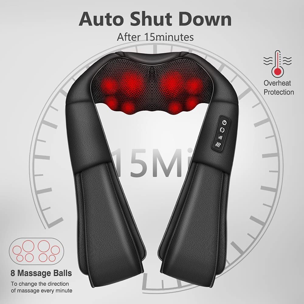 WERTYI Neck Massager with Heat Deep Tissue Electric 3D Kneading 🍁 All In One Marketplace Canada