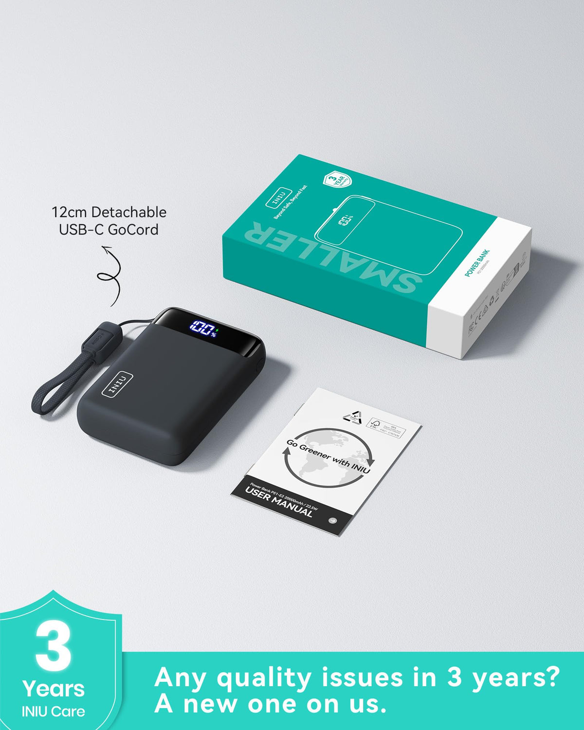 INIU Power Bank, Smallest 20000mAh 22.5W Fast Charging Portable Charger