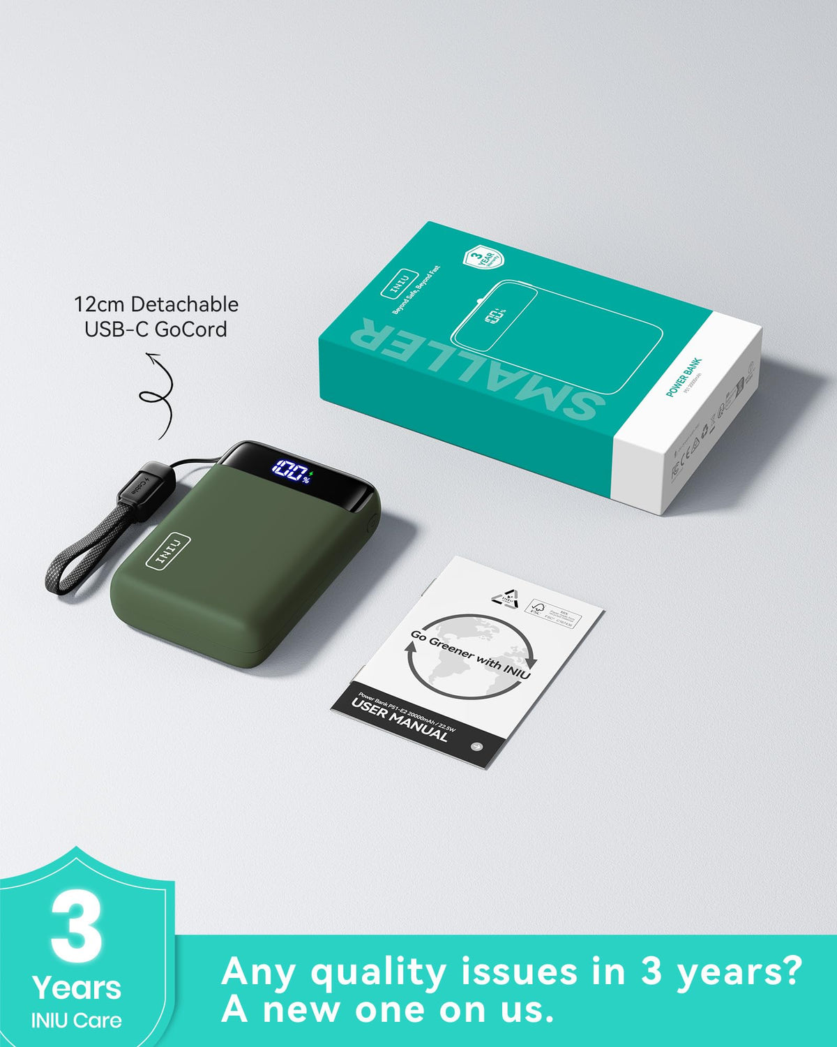 INIU Power Bank, Smallest 20000mAh 22.5W Fast Charging Portable Charger