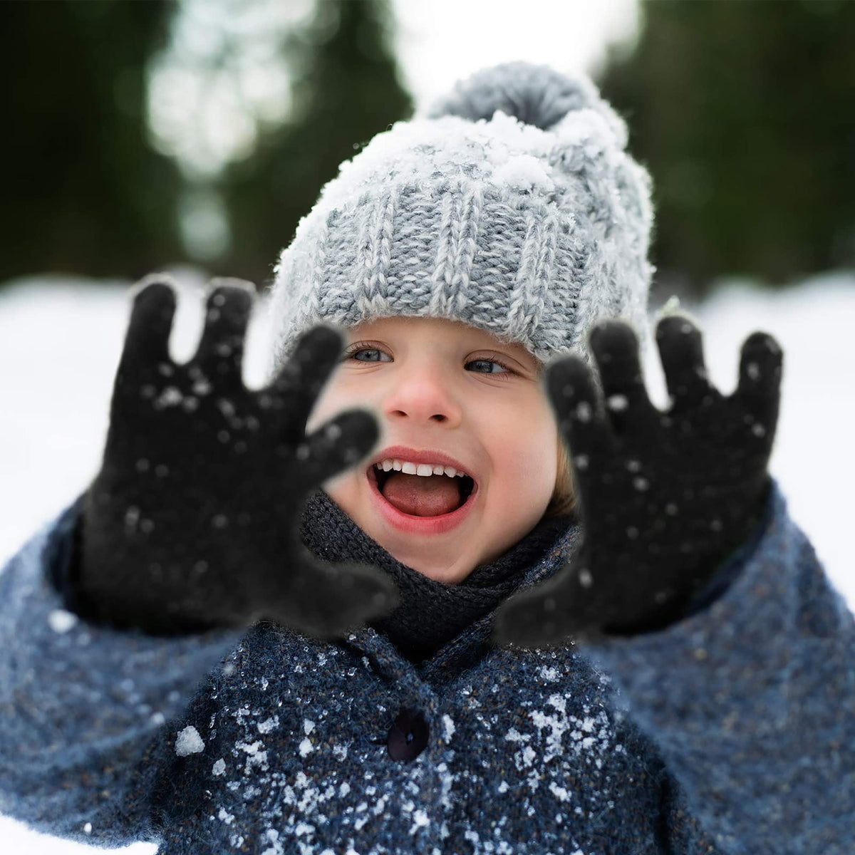 Kid's Winter Magic Gloves,12 Pairs Winter Stretchy Warm Magic Gloves Fit for 6-11 Years Old Boys or Girls Knit Gloves (12 Mixed color) 🍁 All In One Marketplace Canada