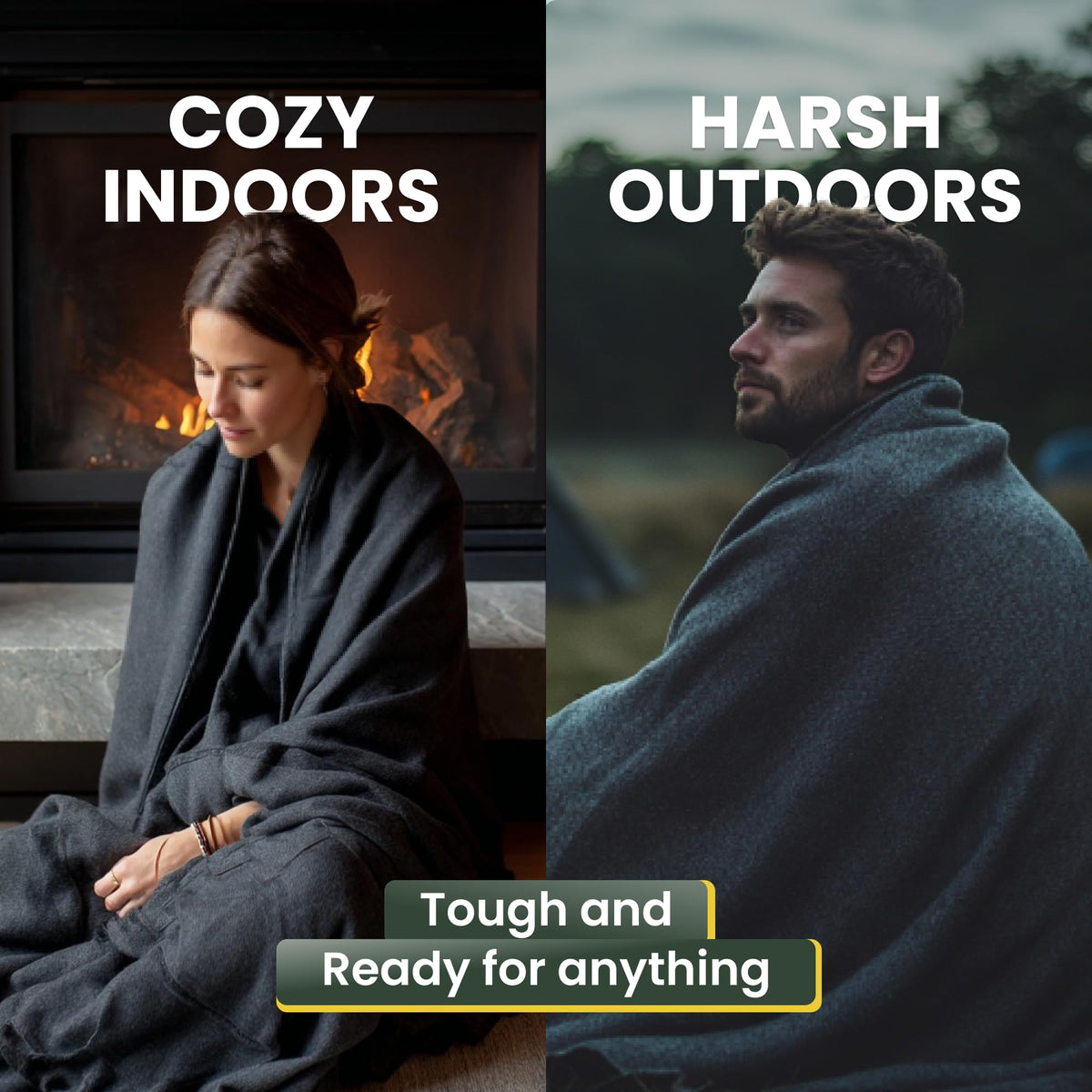 72HRS 51” x 80” Wool Blanket Camping Essentials 2 lbs (50% Wool, 1 Pack) 🍁 All In One Marketplace Canada