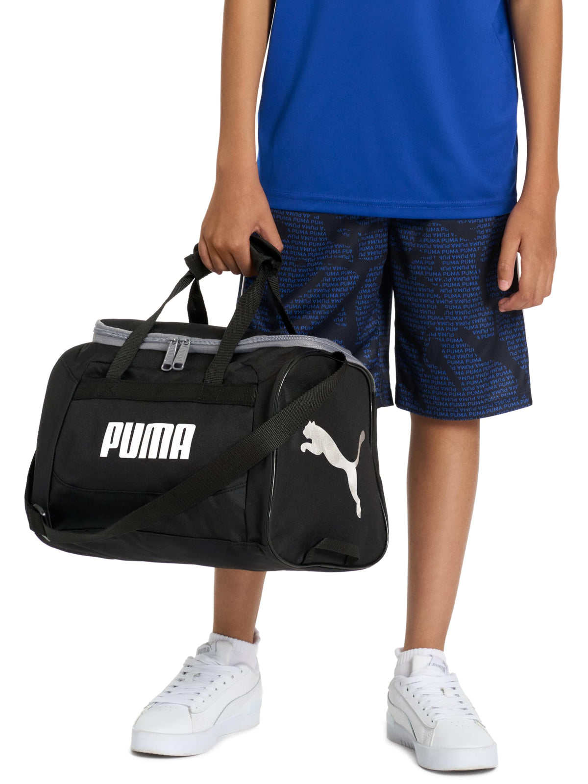 Puma Kids' Evercat Transformation Duffel Bag, Black/Silver, One Size