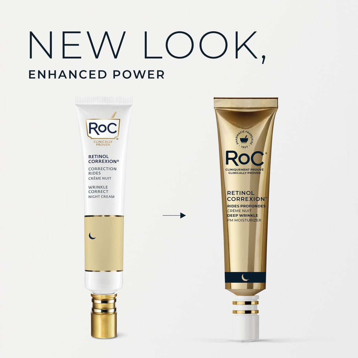 RoC Retinol Correxion Deep Wrinkle Anti-Aging Night Cream, Daily Face Moisturizer with Shea Butter, Glycolic Acid and Squalane, Skin Care Treatment, with Retinol Eye Cream Packette