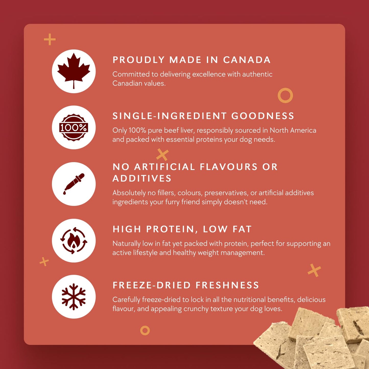 Benny BULLYS Chops Beef Liver Dog Treats, Freeze-Dried, Low Fat, High Energy & Nutrient Rich Food for Your Furry Friend, All Natural Ingredients 2X Small Bites- 520g/ 18.3oz Benny Bullys