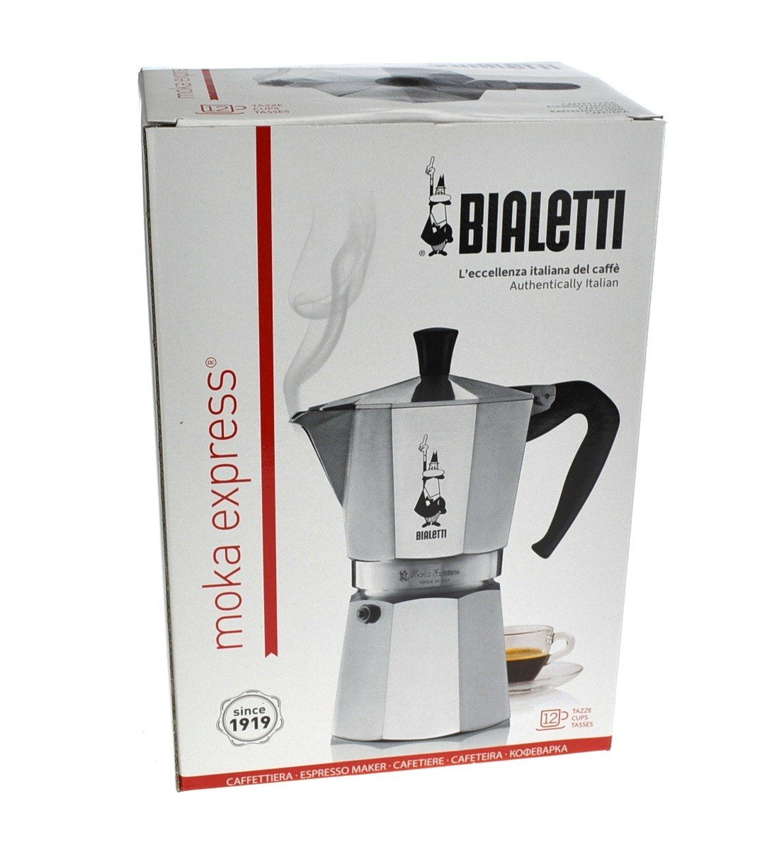 BIALETTI - Moka Express: Iconic Stovetop Espresso Maker, Makes Real Italian Coffee, Moka Pot 12 Cups (22 Oz - 670 Ml), Aluminium, Silver π All In One Marketplace Canada