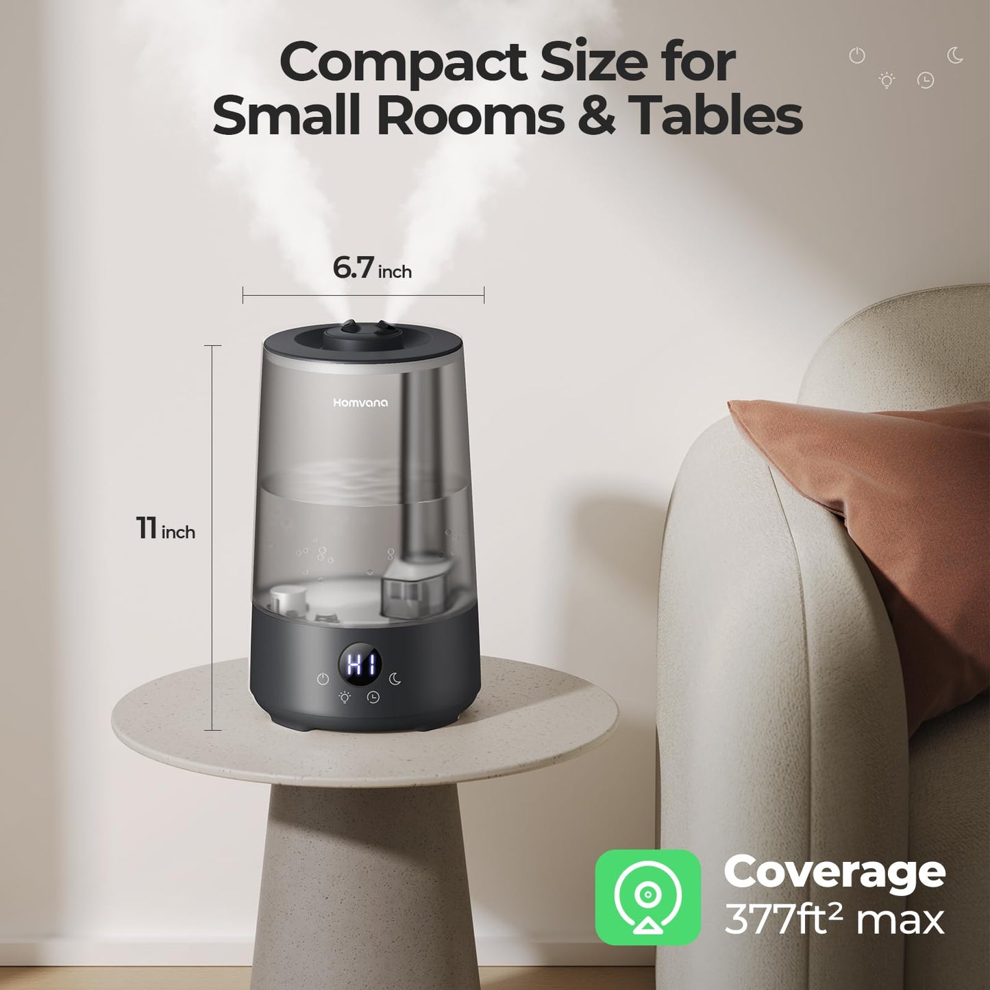 Homvana 3.6L Top-Fill Humidifiers for Bedroom Home, 360° Cool Mist, 16dB 🍁 All In One Marketplace Canada