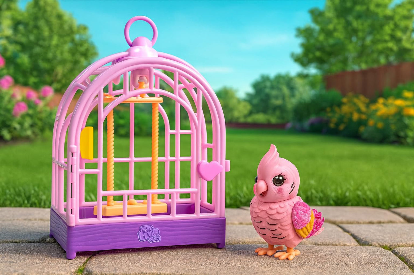 Little Live Pets My Really Real Bird & Cage - Rosie, Interactive, Realistic Pet, 20+ Sounds & Reactions (25cm/9,8in Cage, 10,9cm/4,3in Bird), Records & Repeats or Whistles Back, Carry & Display Little Live Pets