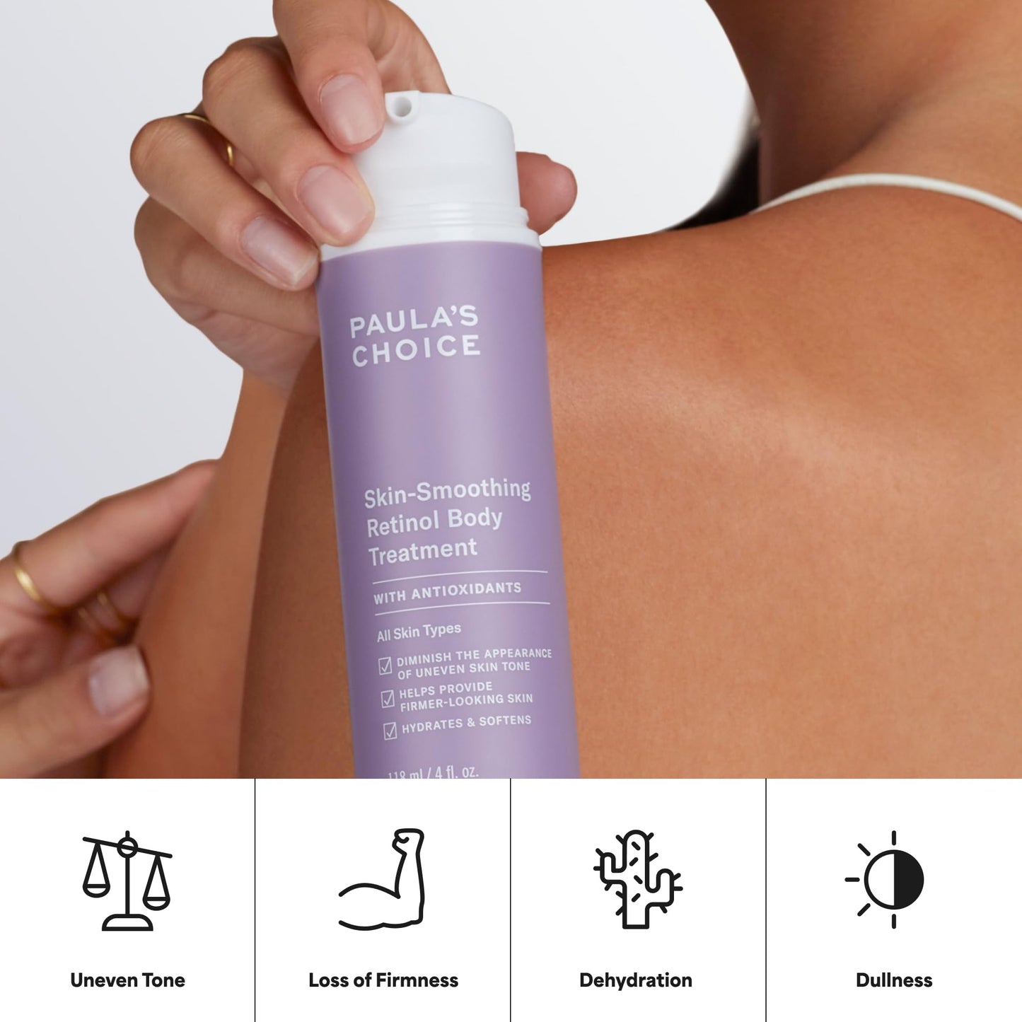 Paula's Choice Retinol Skin-Smoothing Body Treatment, Shea Butter, Vitamin C & E Lotion, Moisturizer for Discolouration, Loss of Firmness, Uneven Tone & Texture, Fragrance-Free, 118 ml - Available at All In One Marketplace Canada