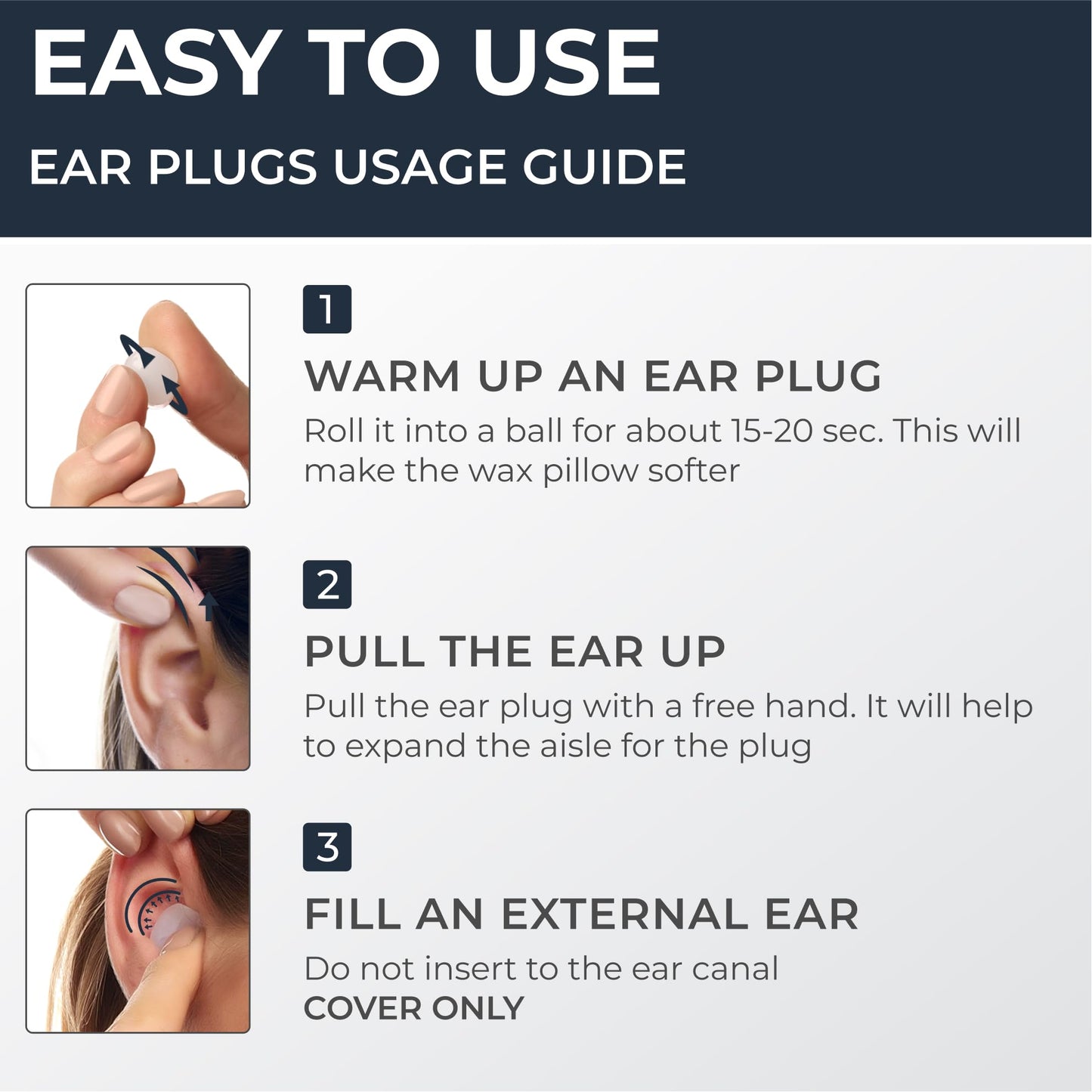 PQ Wax Ear Plugs for Sleep - 15 Silicone Wax Earplugs for Sleeping and Swimming, Gel Ear Plugs for Noise Cancelling & Ear Protection, Sleeping Earplugs with Sound Blocking Level of 32 Db (15 Pillows) - Available at All In One Marketplace Canada