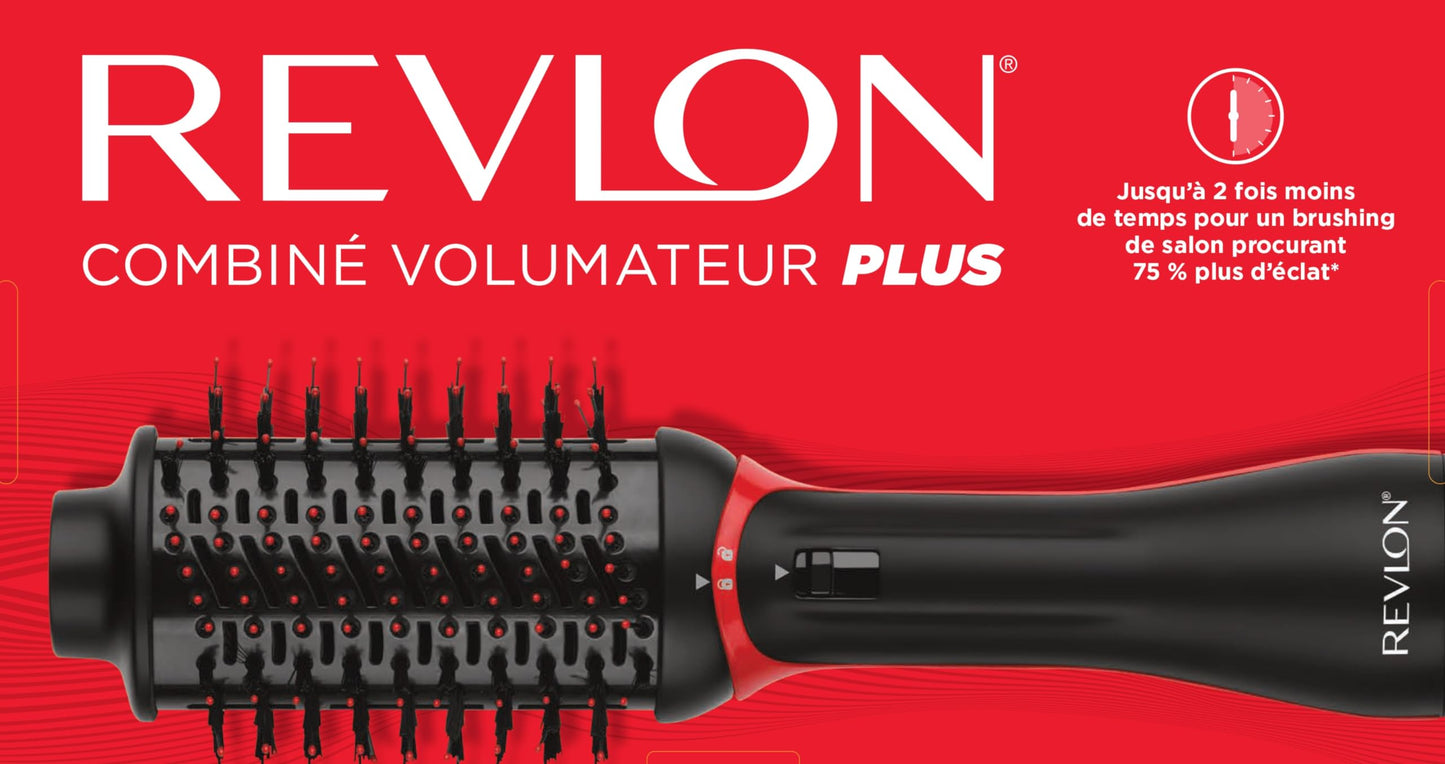 Revlon RVDR5298F One-Step Volumizer PLUS, Tourmaline Ionic Technology, Ionic Hair Dryer, Hot Air Brush, Less Frizz, 4 Heat/Speed Settings, Travel Friendly, Black - Available at All In One Marketplace Canada