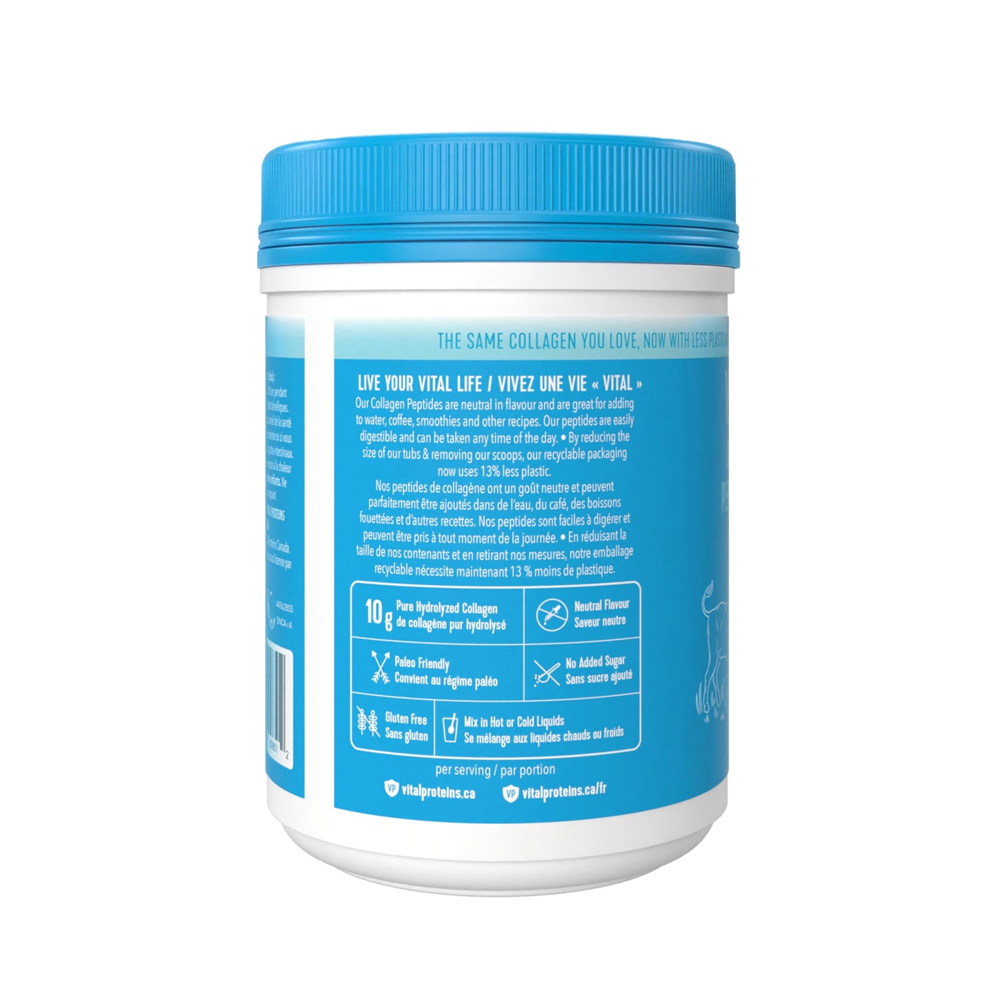 VITAL PROTEINS Bovine Collagen Powder, Hydrolyzed Collagen Per Serving - Unflavoured, 284 g