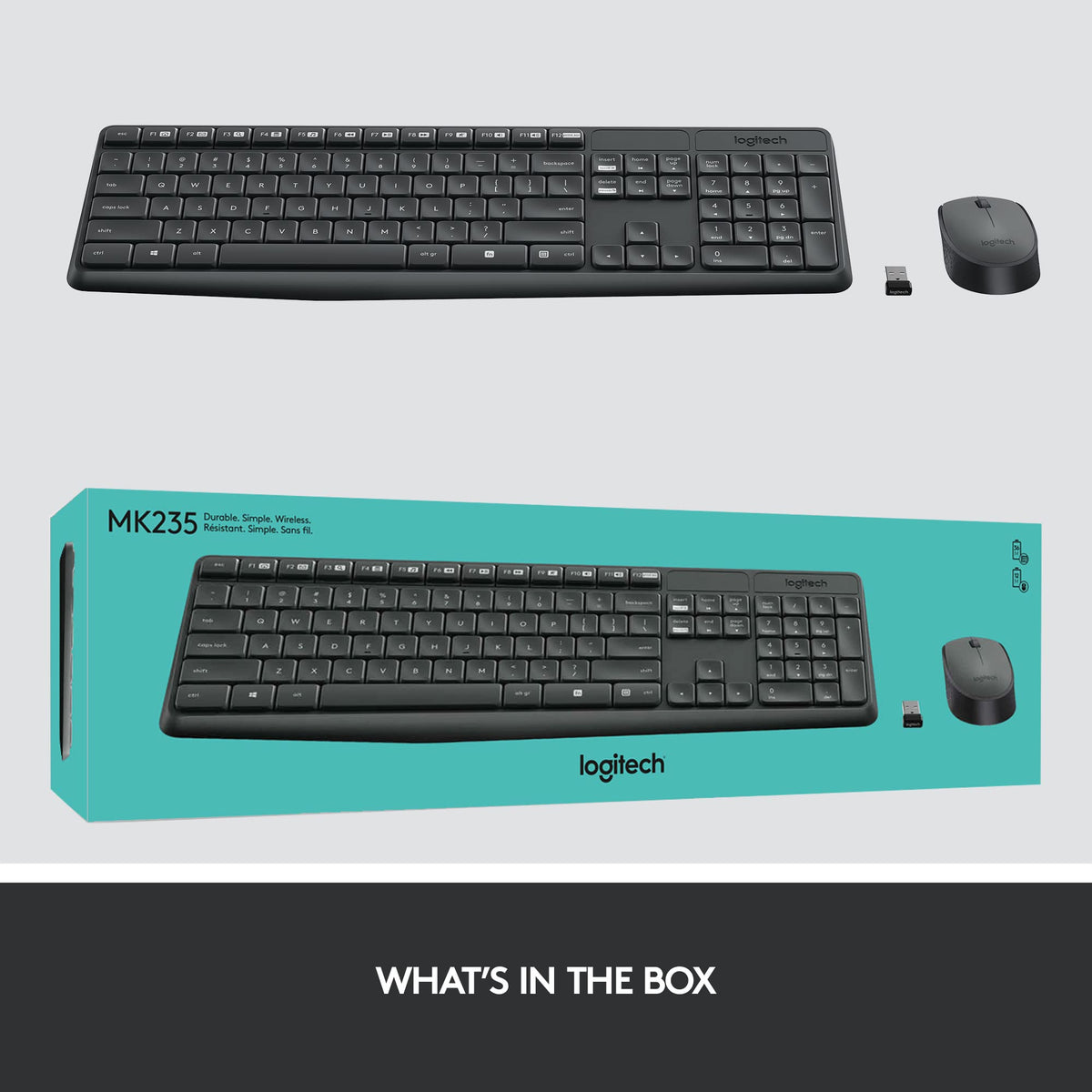 Logitech MK235 Full Size Wireless Keyboard and Mouse Combo