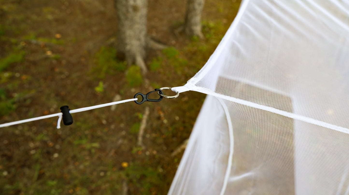 Coghlan's Rectangular Mosquito Net – Lightweight Mesh Canopy for Camping, Travel, and Outdoor Use – Includes Tie Loops, Carry Bag, Twine, Hooks, Anchors, Nails – White, 78" x 32" x 59" Coghlan's