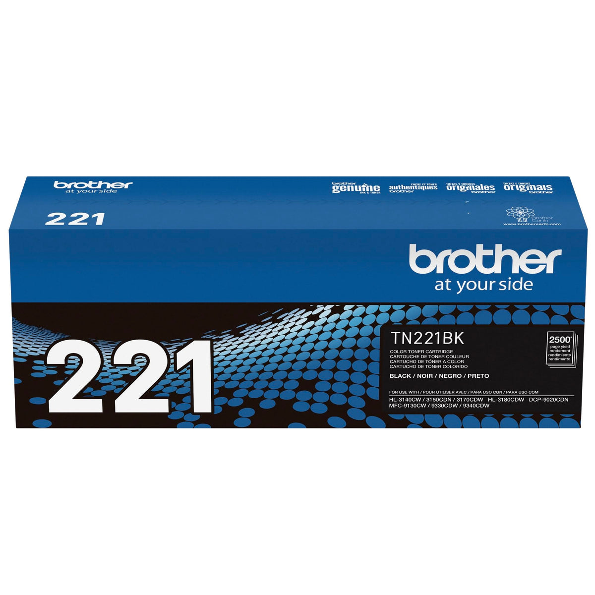 Brother Original TN221BK Standard Yield Black Toner Cartridge, Original Toner Replacement cartridges, Toner for Brother Laser Printers HL-3140CW, HL-3170CDW, MFC-9130CW, MFC-9330CDW, and More