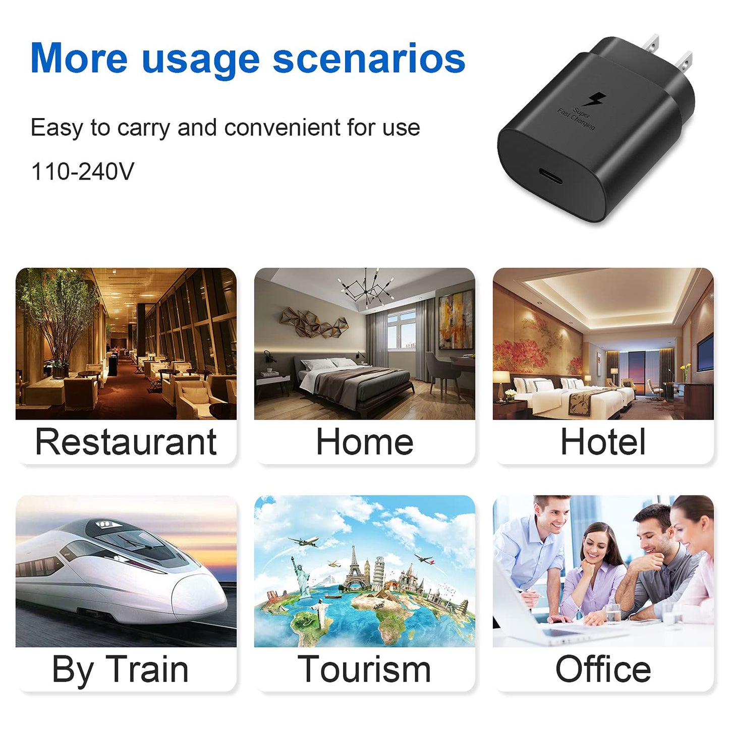 USB C Fast Charger, 2Pack 25W Type C Fast Charger Wall Charger Super Fast Charging Block for Galaxy S24 S23 S22 S21 S20 Ultra S10 S9, Note 20 10 9, with 6ft USB C to Type C Cable 25W Charger Adapter - Available at All In One Marketplace Canada