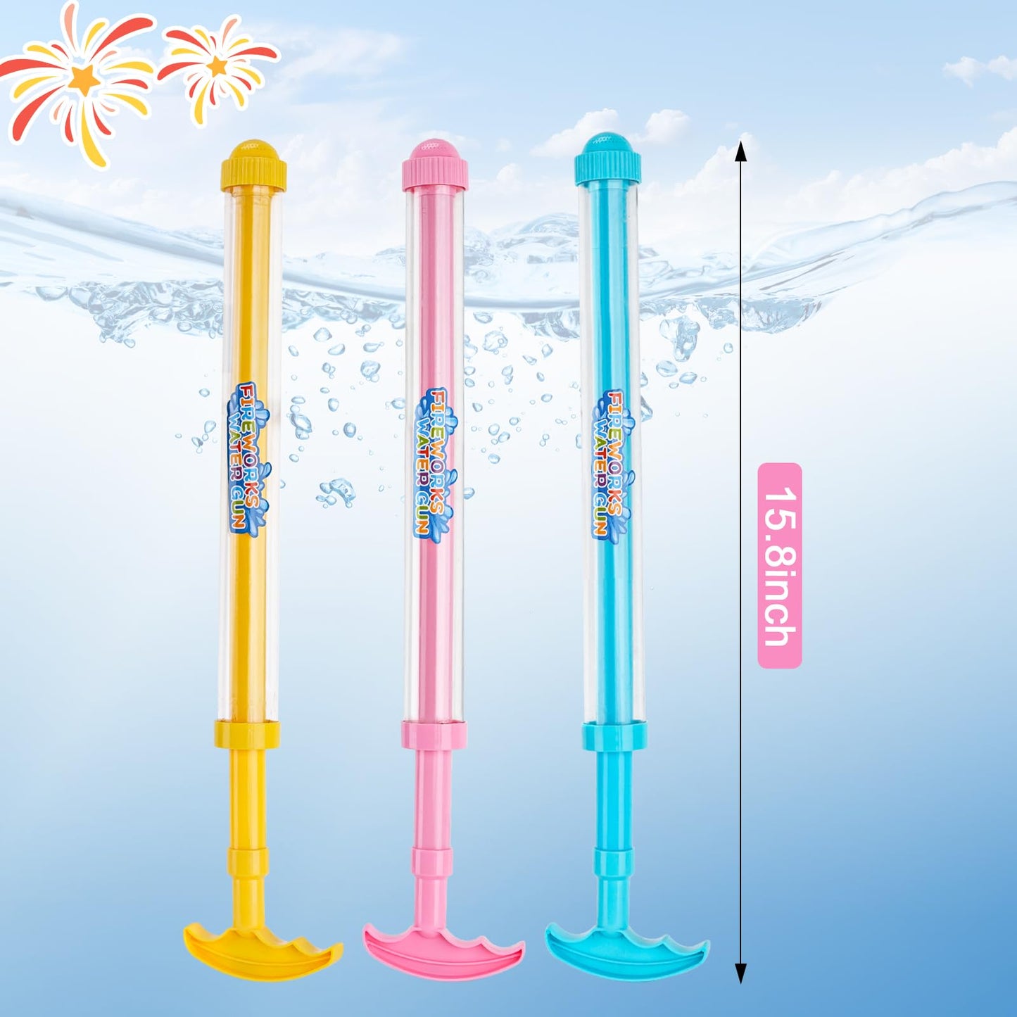 6Packs Creativity Fireworks Water Gun, Sprays Water Like Fireworks, Squirt Gun for Kids, Bulk Samll Water Blaster Summer Pool, Backyard, Birthday Party Outdoor Game Toys