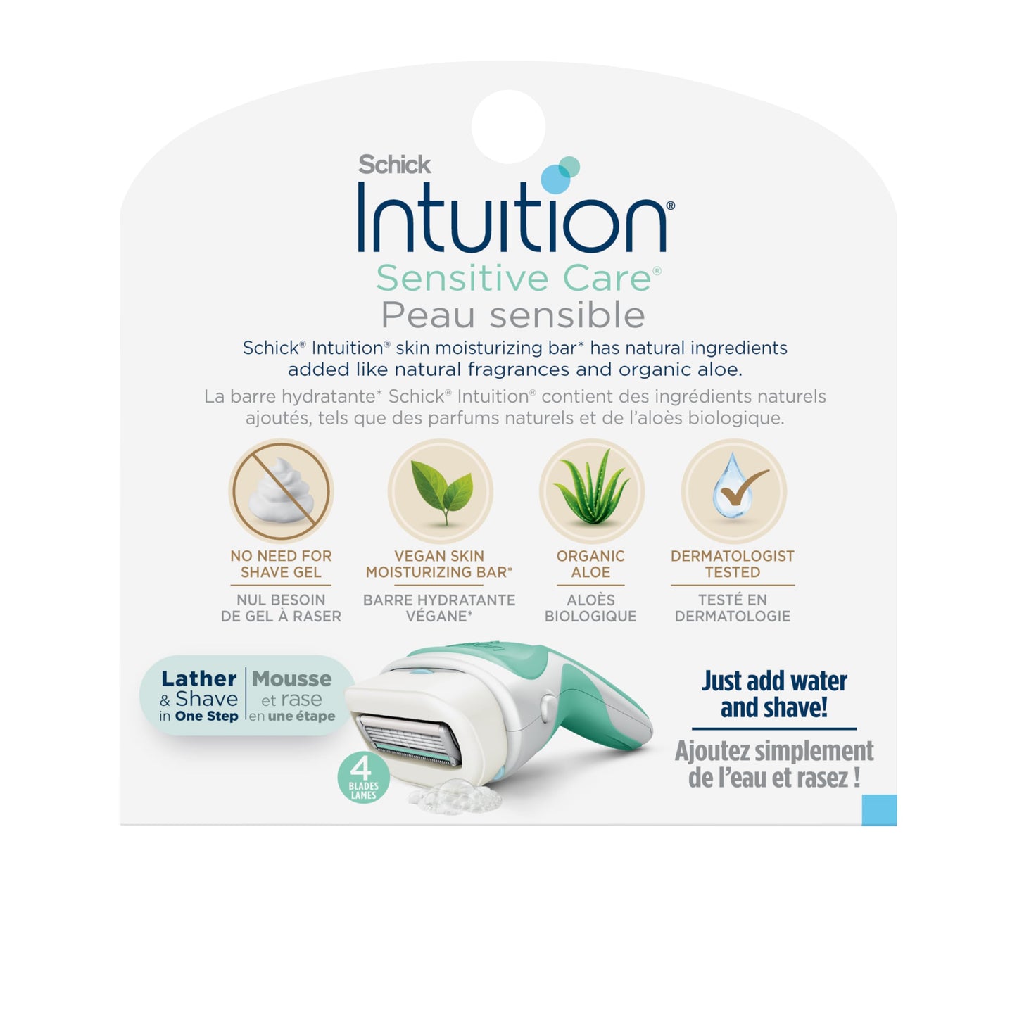Intuition Schick Sensitive Skin Womens Razor Refills with Vitamin E & Aloe, Pack of 6 - Available at All In One Marketplace Canada