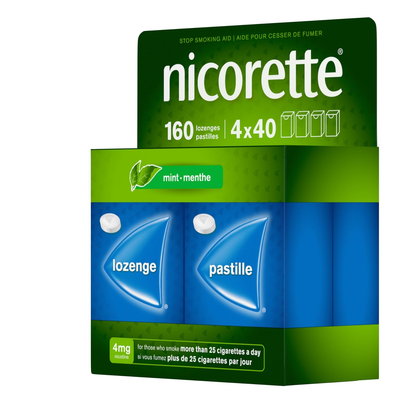 Nicorette 4mg Mint Nicotine Lozenges – Quit Smoking Aid, 160 Count Nicorette