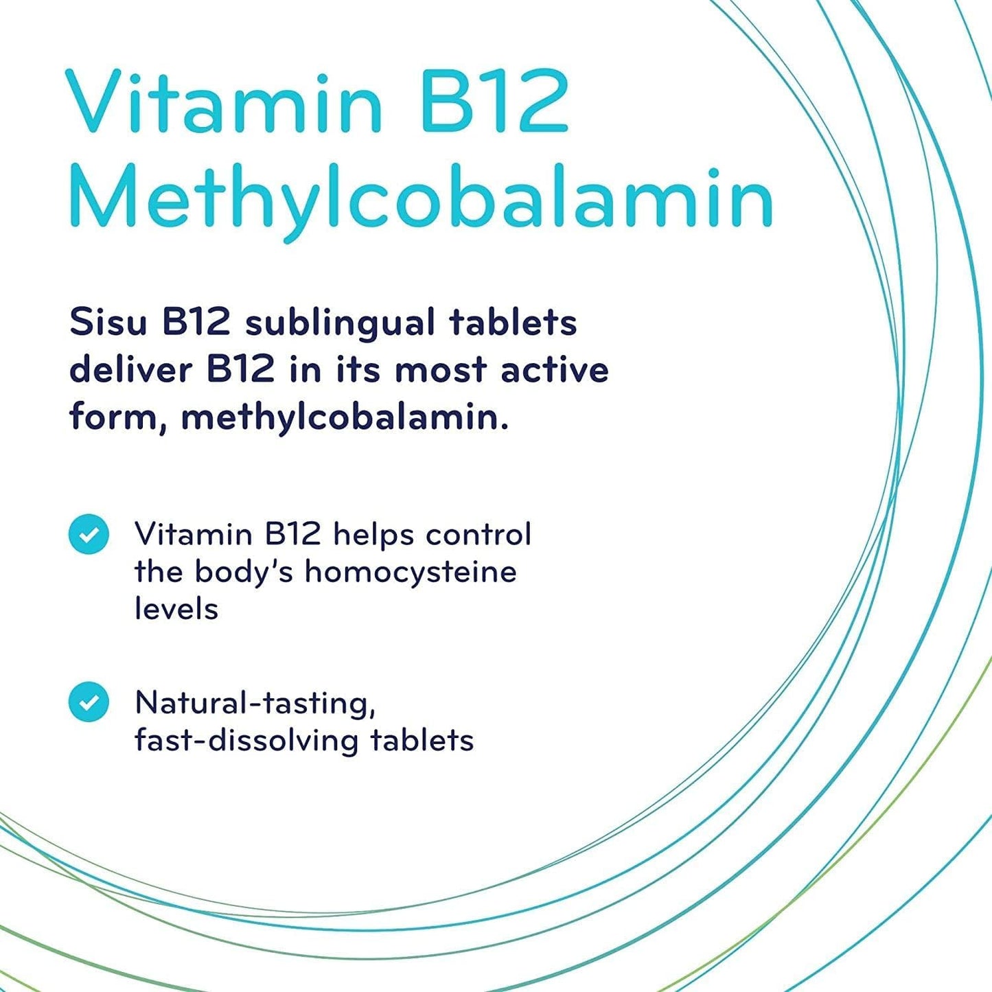 Sisu Vitamin B12 1000 mcg Methylcobalamin Sublingual Tablets, Unflavoured, 180 Tablets, Supports Energy Metabolism and Red Blood Cell Formation - Available at All In One Marketplace Canada