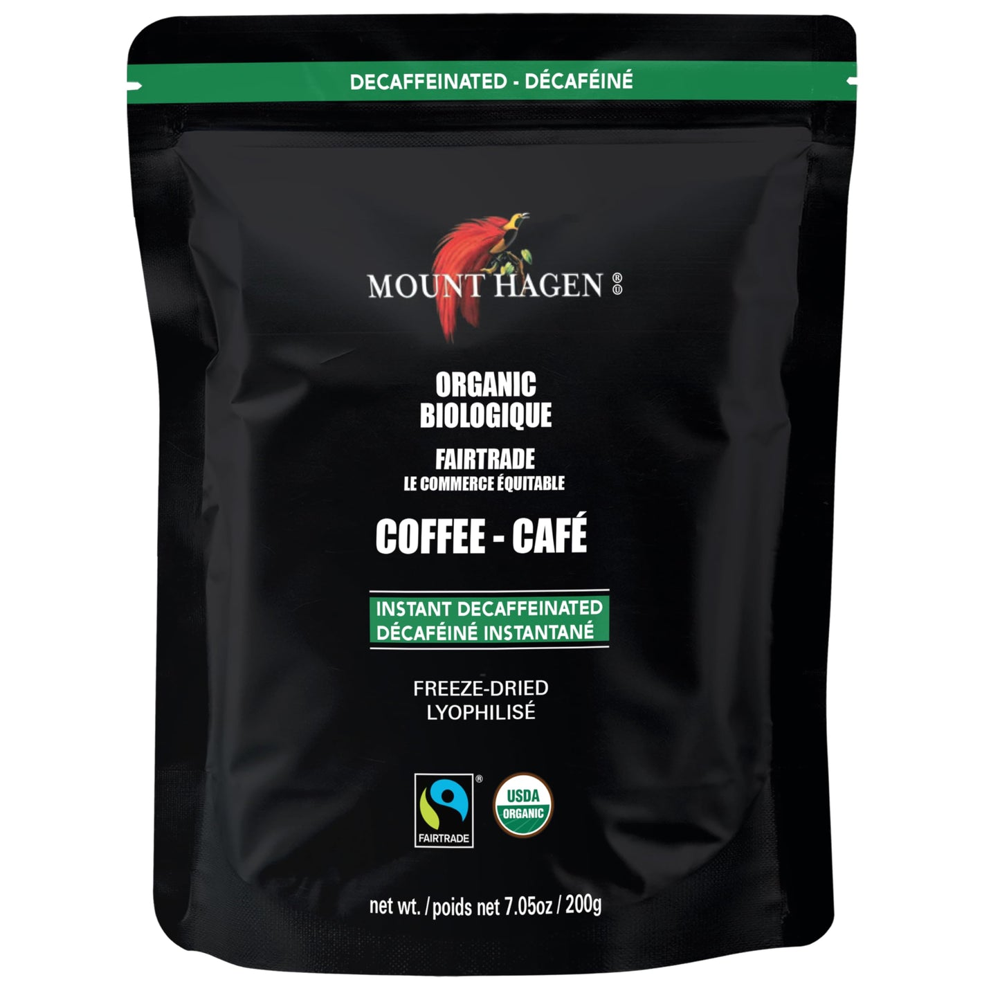 Mount Hagen Organic Freeze-Dried Instant Decaf Coffee – 7.05oz Fair-Trade Arabica