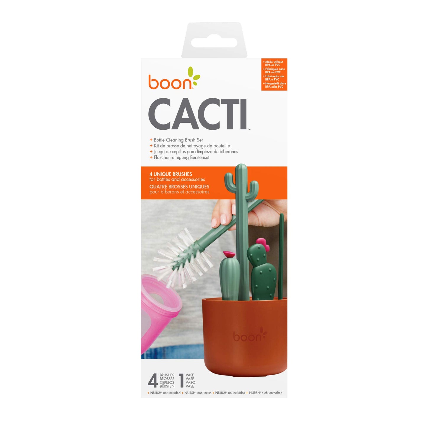 Boon Cacti Bottle Cleaning Brush Set, Terracotta , 4 Piece Set π All In One Marketplace Canada