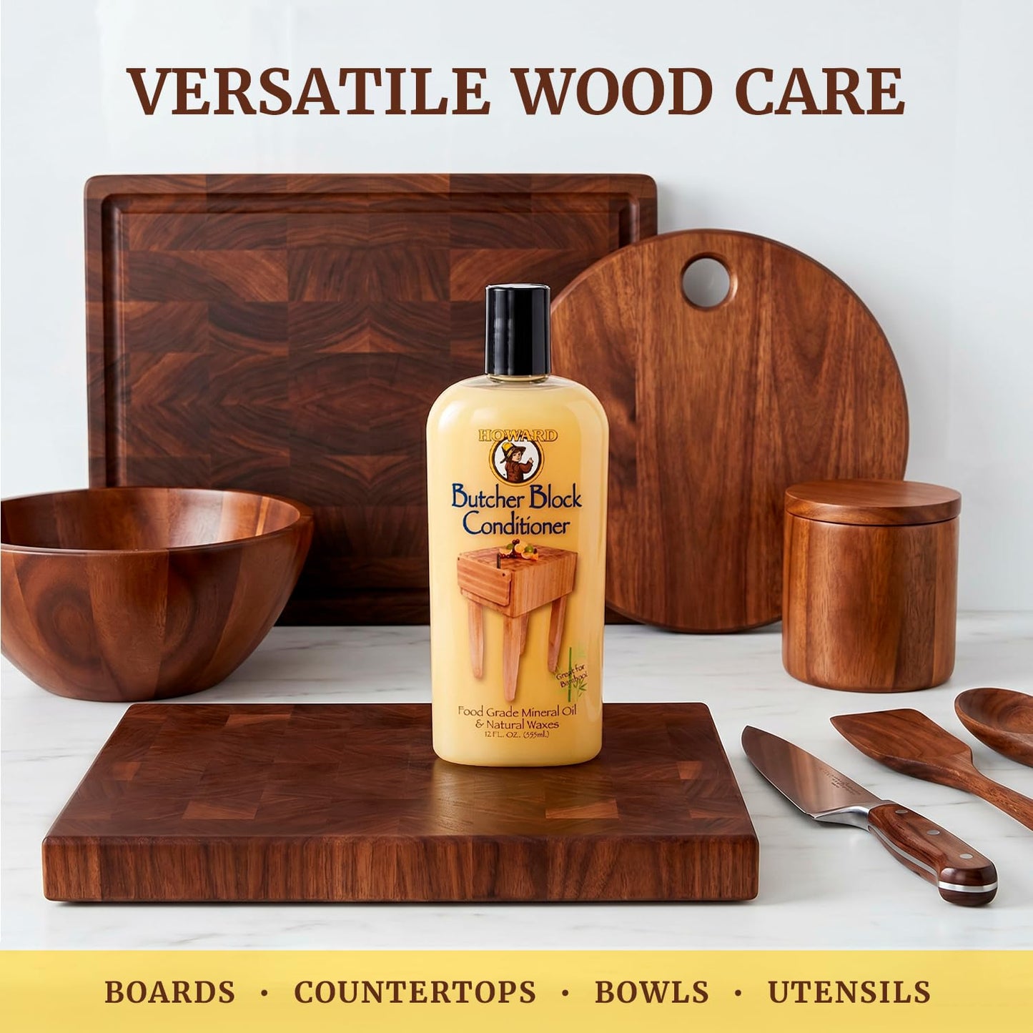 Howard BBC012 Butcher Block Conditioner, 12-Ounce HOWARD