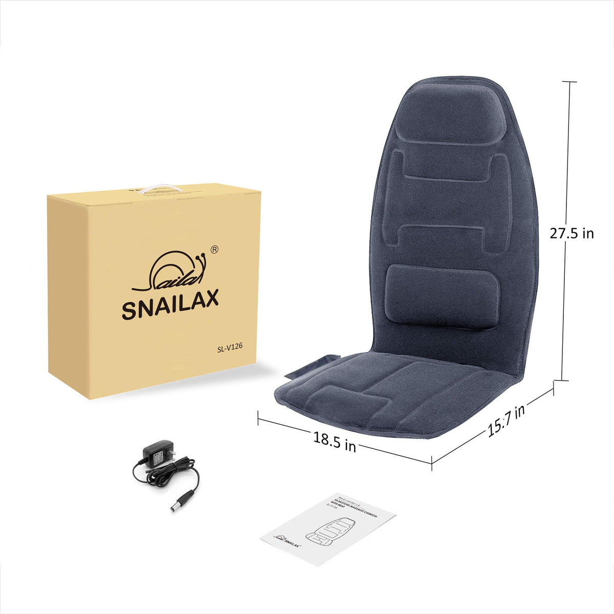 Snailax Massage Seat Cushion, Back Massage Chair Pad with Heat, Full Back and Thighs Massage with 10 Vibration Massage Motors, 2 Heat Levels, Christmas Gifts for men 🍁 All In One Marketplace Canada