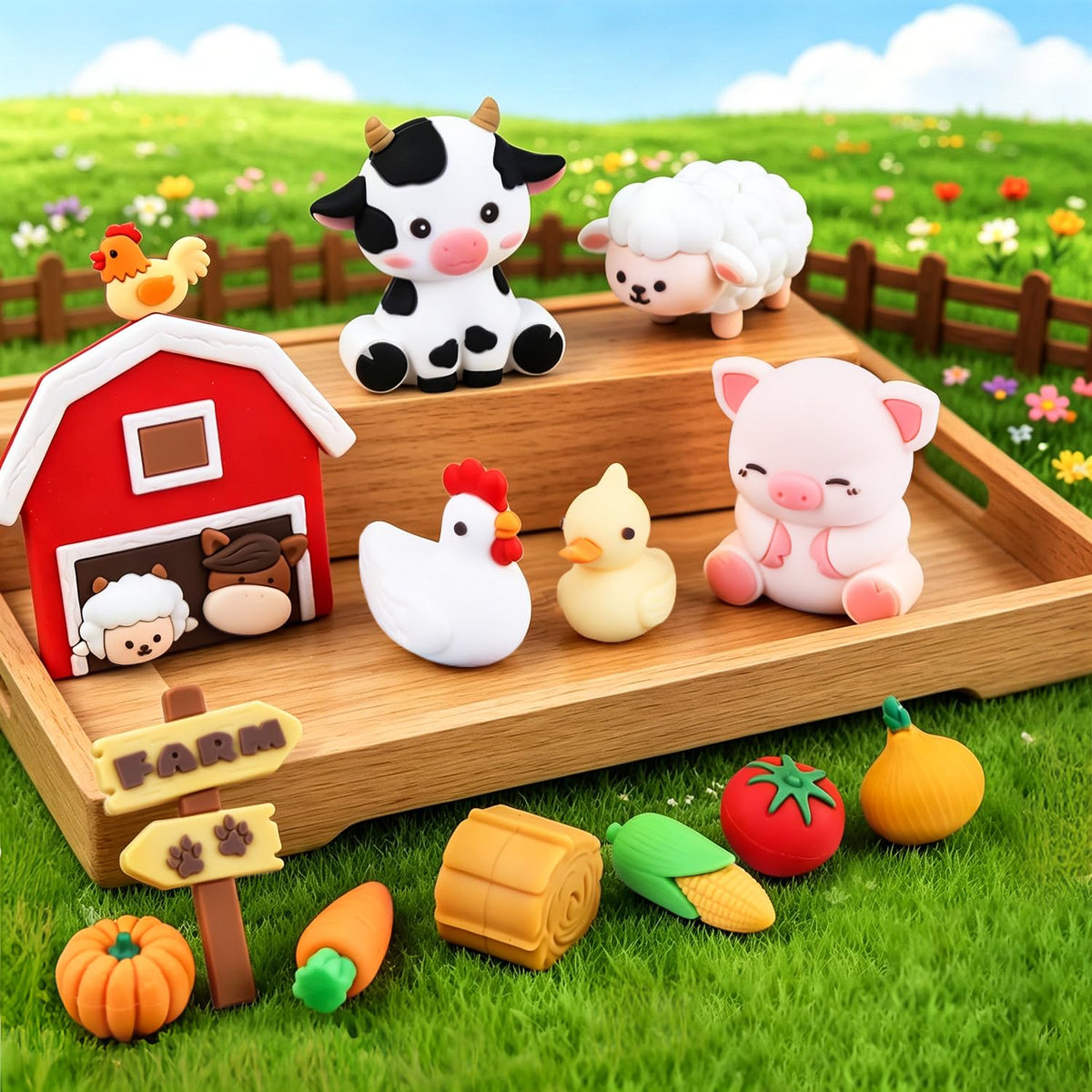 BlingABC 13PCS Cartoon Farm Animal Cake Toppers Barnyard Cake Decorations 🍁 All In One Marketplace Canada