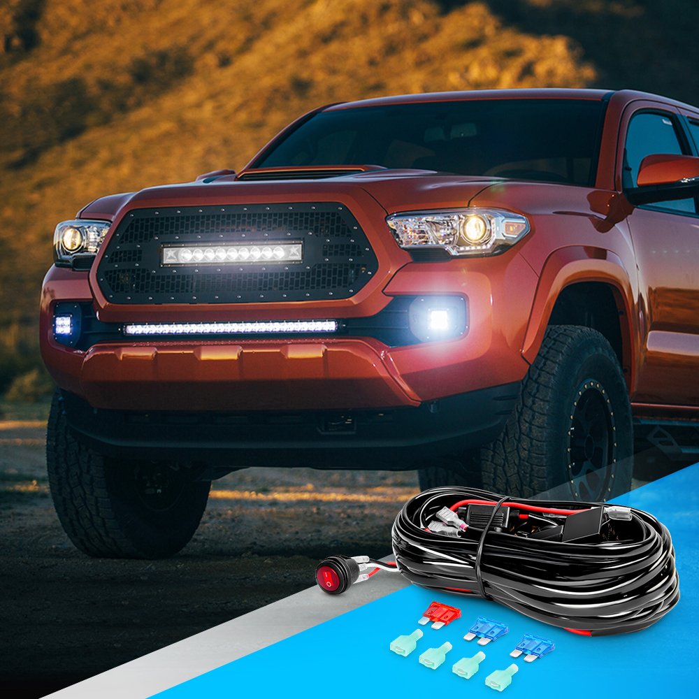 Nilight LED Light Bar Wiring Harness Kit 12V On Off Switch Power Relay Blade Fuse for Off Road Lights LED Work Light,2 years Warranty