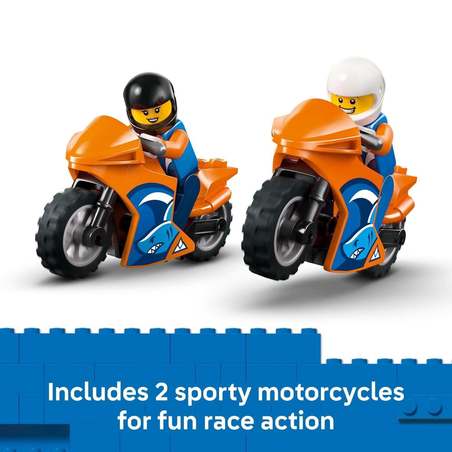 LEGO City Le camion transporteur de motos, jeu de construction pour garçons et filles – Ensemble de jeu de simulation pour enfants d'âge préscolaire de 4 ans et plus – Camion plateau avec 2 motos jouets et 2 figurines – Idée cadeau d'anniversaire – 60491