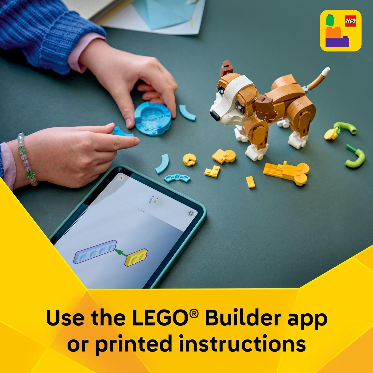 LEGO Creator 3 in 1 Cute Animals: Playful Puppy Dog Building Toy for Girls & Boys - Build a Pretend Play Dog, Squirrel, or Duck Toy - Gift Idea for Kids, Ages 8+ - 31382 LEGO