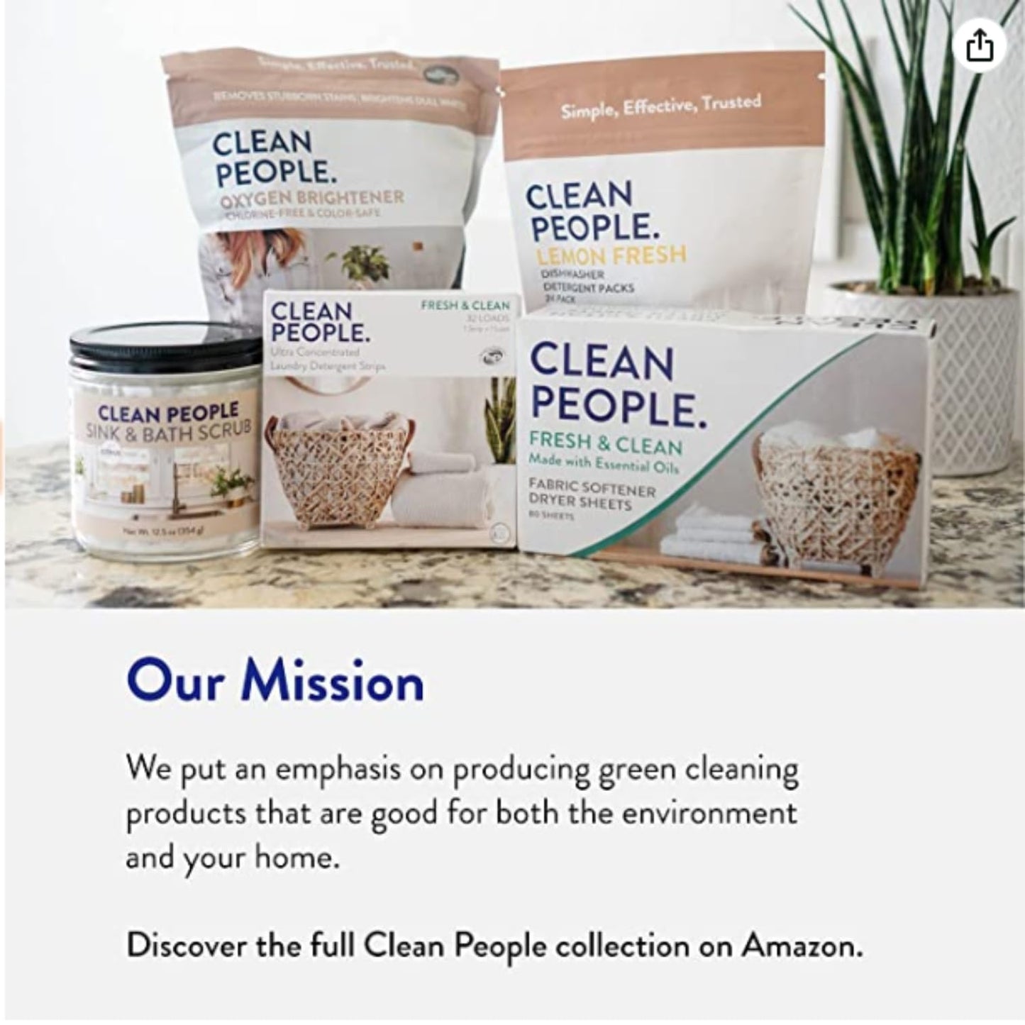 Clean People Laundry Detergent Sheets - Recyclable Packaging, Hypoallergenic, Stain Fighting - Ultra Concentrated, Laundry Soap - Fragrance Free, 96 Pack
