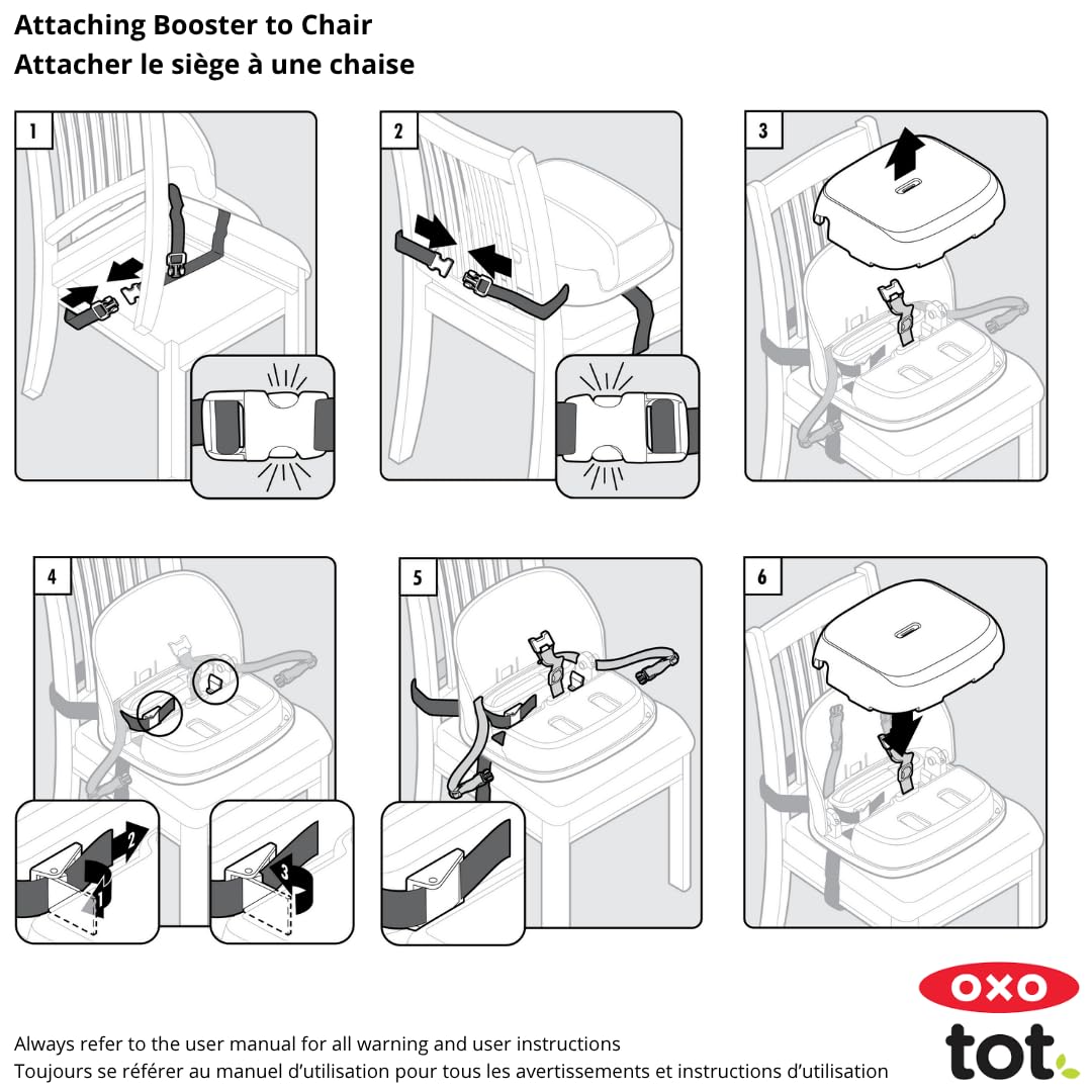 Oxo Tot Perch Booster Seat with Straps, Gray OXO Tot