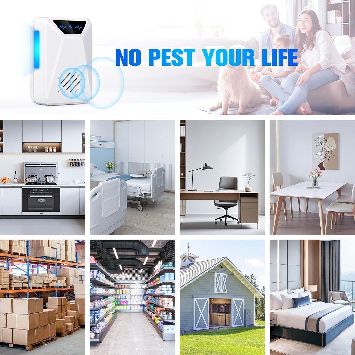 6 Packs Ultrasonic Pest Repeller, Electronic Pest Repellent Plug in Indoor for Insect Roaches Spider Ant Bug Mosquito Mouse Repellent for House Kitchen Garage Warehouse - Available at All In One Marketplace Canada
