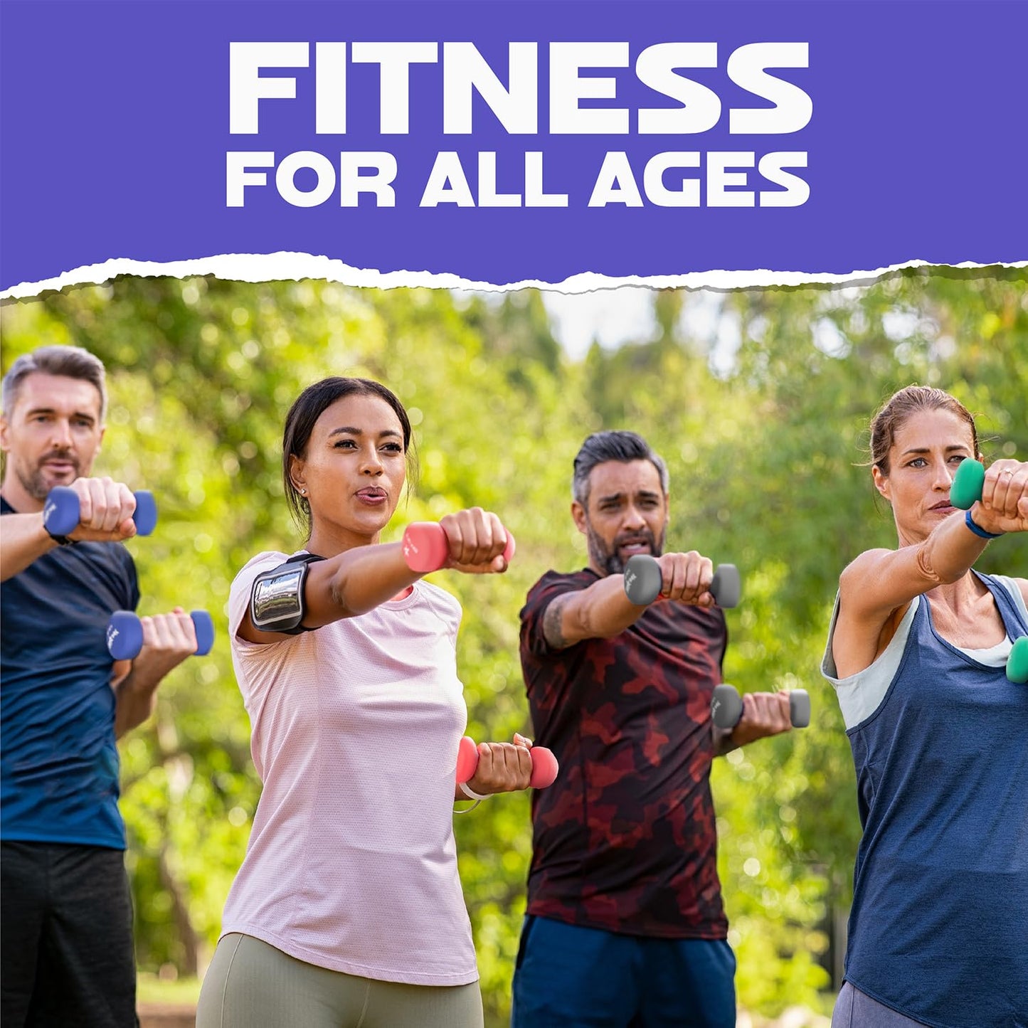 Yes4All Haltères en néoprène, poids et haltères, ensemble de poids, poids à main pour femmes, paire d'haltères, poids libres (violet – 9 kg)