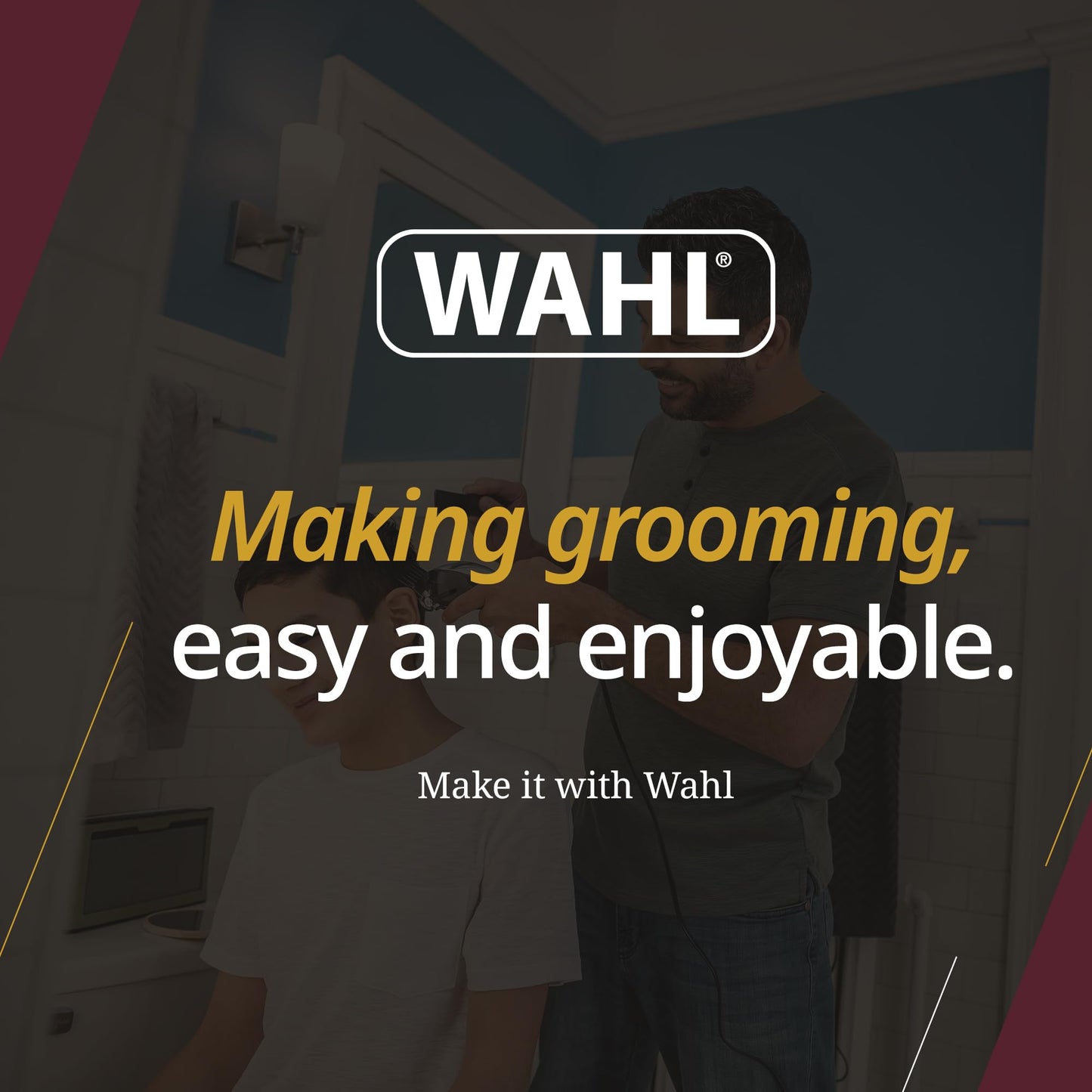 Wahl Elite Pro Cordless Lithium-Ion Hair Clipper Kit – 40% Faster Cutting, Adjustable Taper Lever, Quick-Charge 15 min for 5 min Use – Professional Home Haircutting for Men & Family (Model 3311) Wahl
