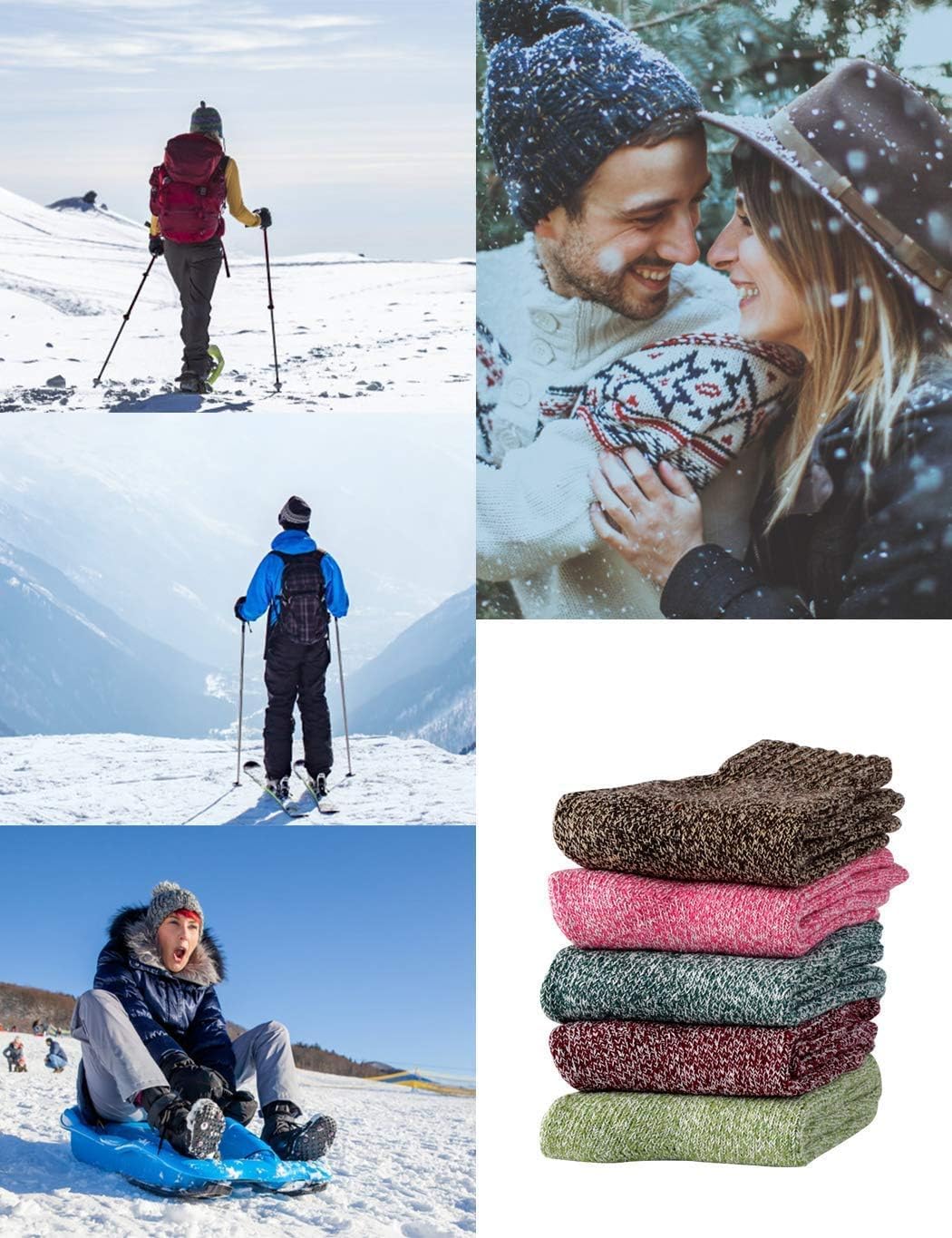 Jeasona 5 Pairs Socks for Women Winter Warm Wool Thermal Thick Crew 🍁 All In One Marketplace Canada