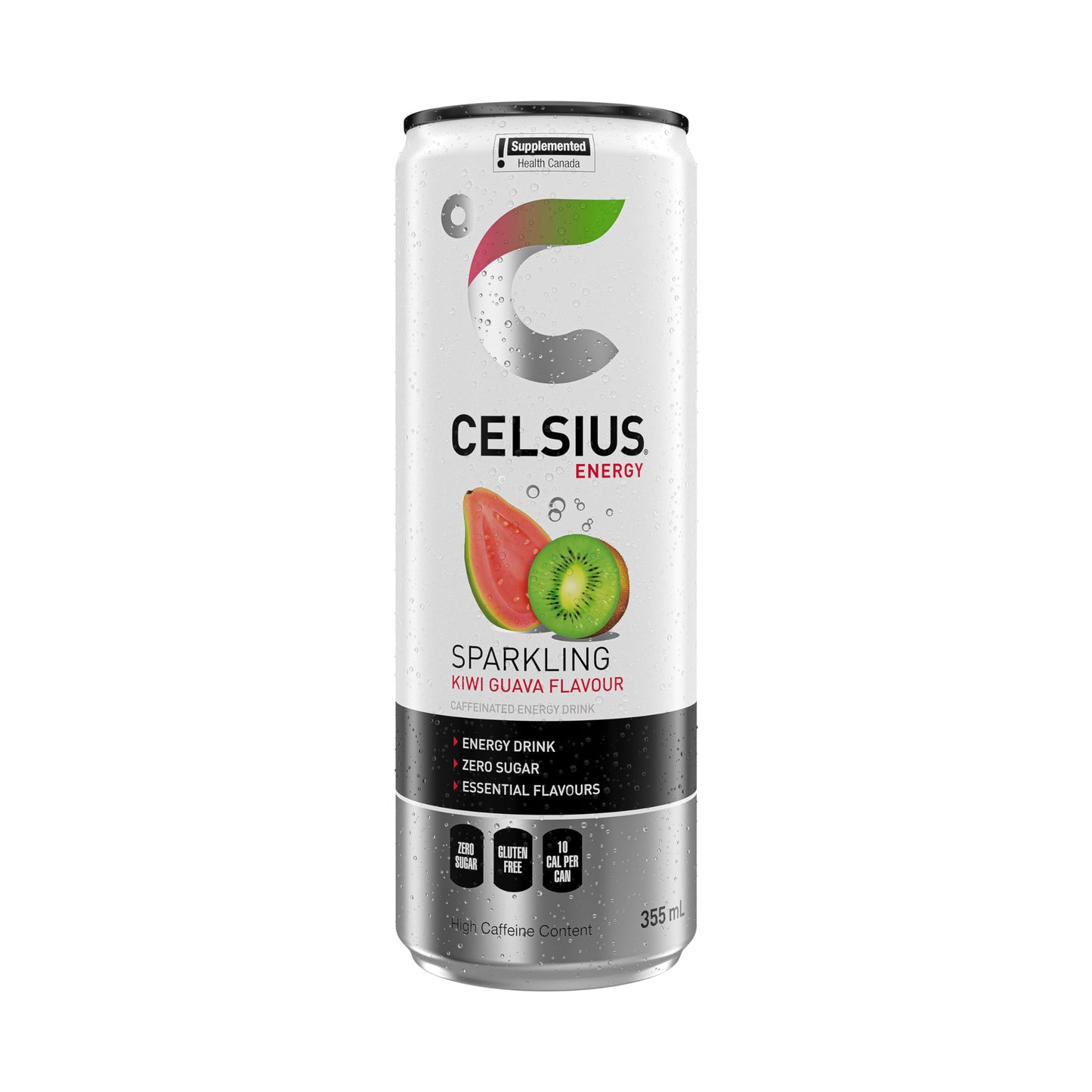 CELSIUS Sparkling Kiwi Guava, Zero Sugar Energy Drink, 355ml (Pack of 12)