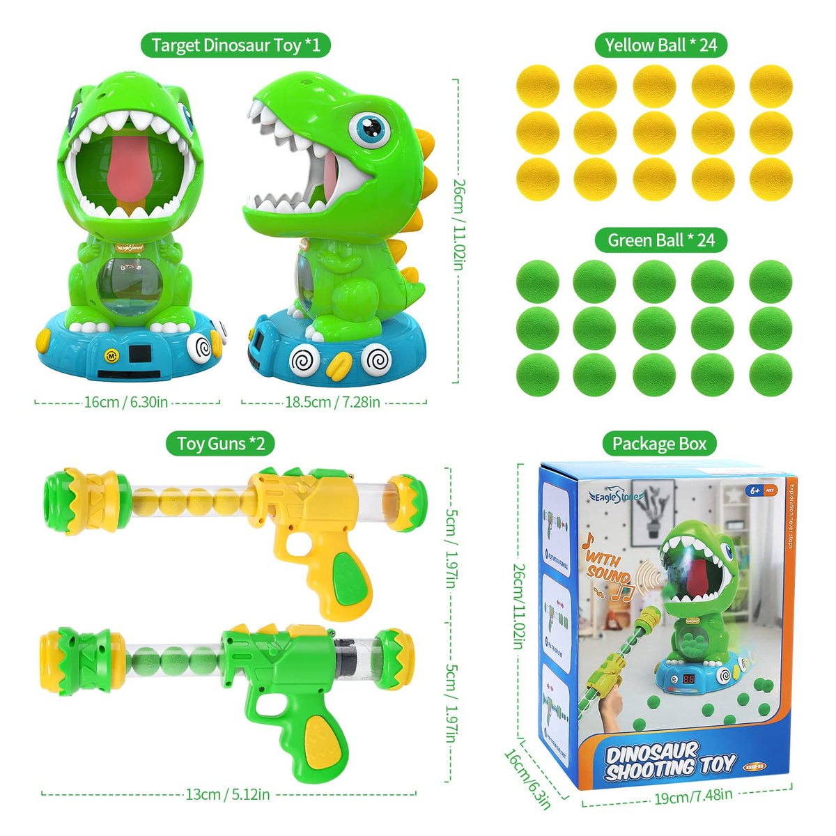 EagleStone Movable Dinosaur Shooting Toys for Kids with Spray, Score, Sound 🍁 All In One Marketplace Canada