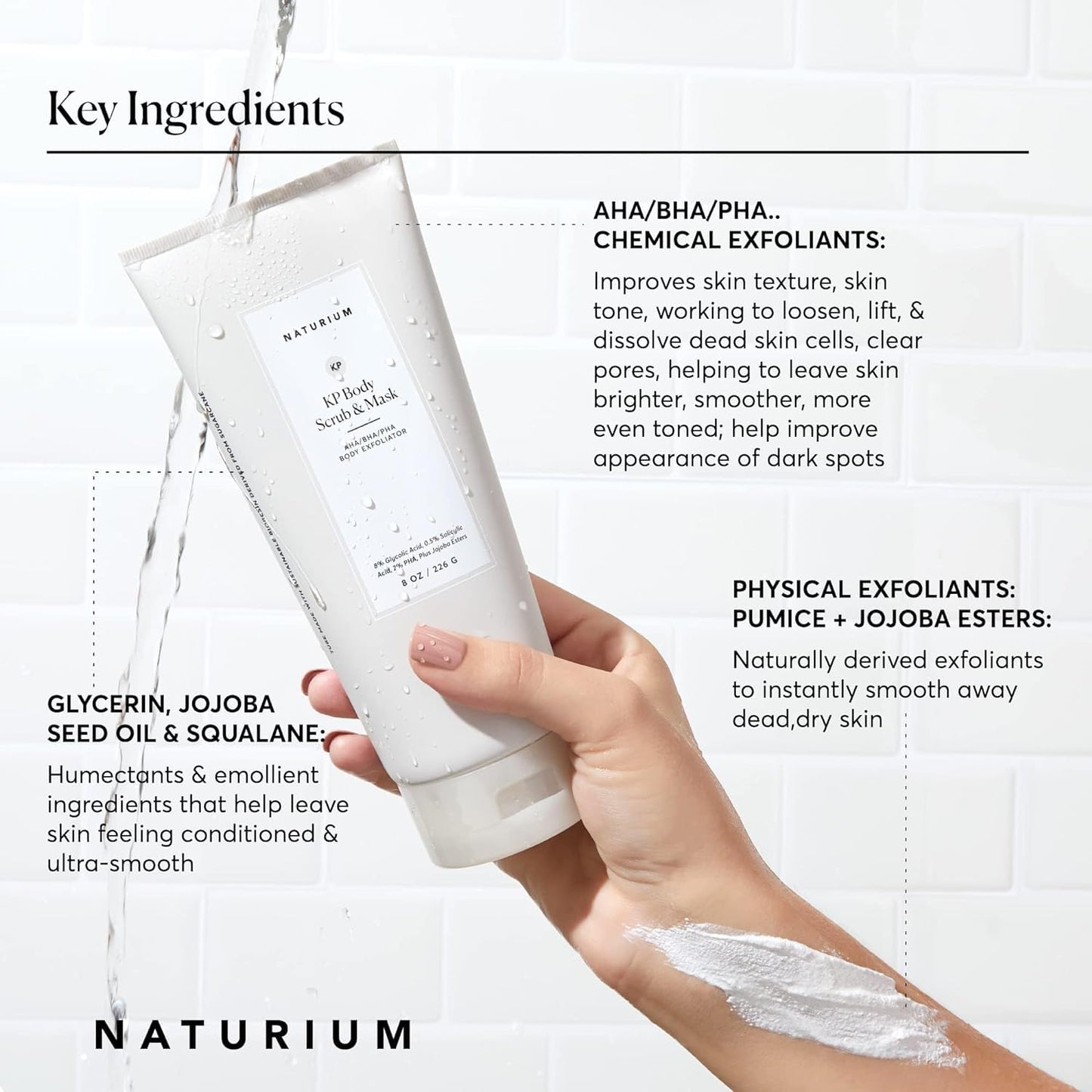 Naturium KP Body Scrub & Mask | Exfoliant for Rough and Bumpy Skin, With AHA, BHA & PHA | 8 OZ / 226 g - Available at All In One Marketplace Canada