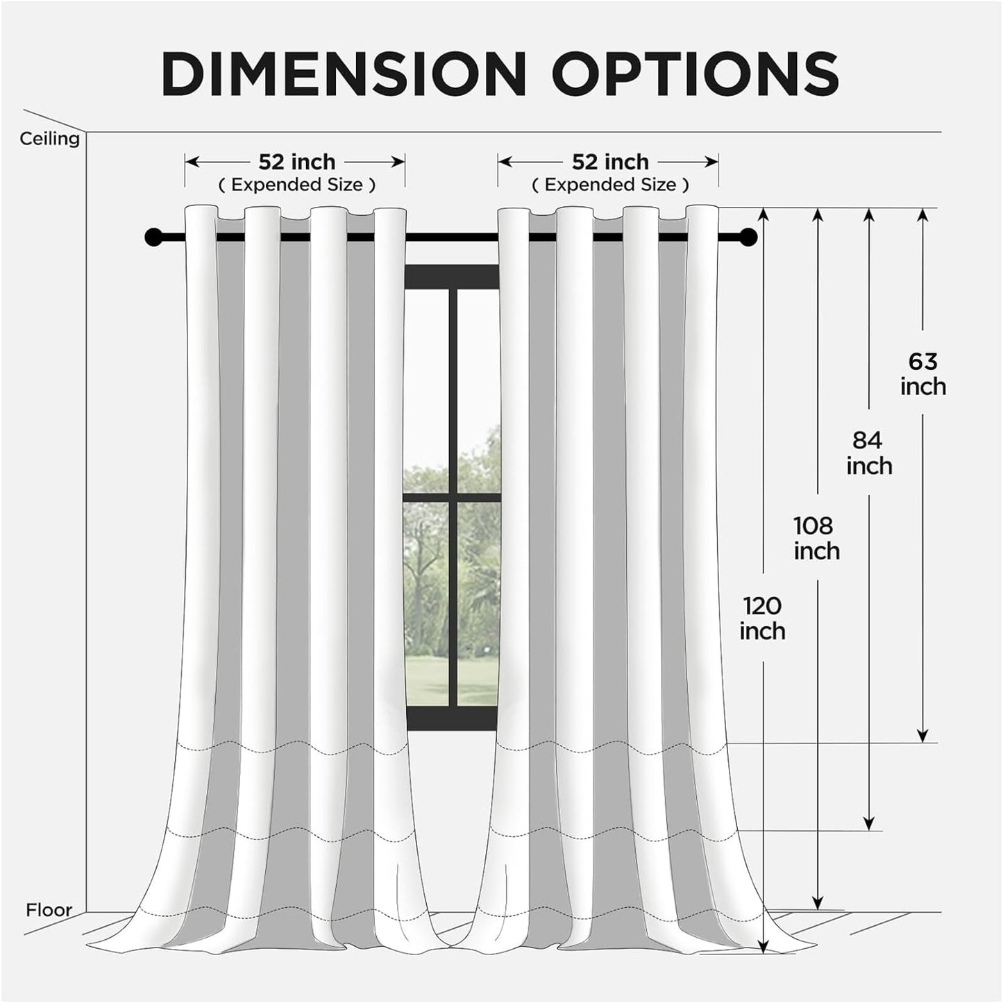 Joydeco Blackout Curtains 63 Inch Length 2 Panels Set, Thermal Insulated Long Curtains& Drapes 2 Burg, Room Darkening Grommet Drapes for Living Room Bedroom Window (W52 x L63 Inch, Dark Grey)