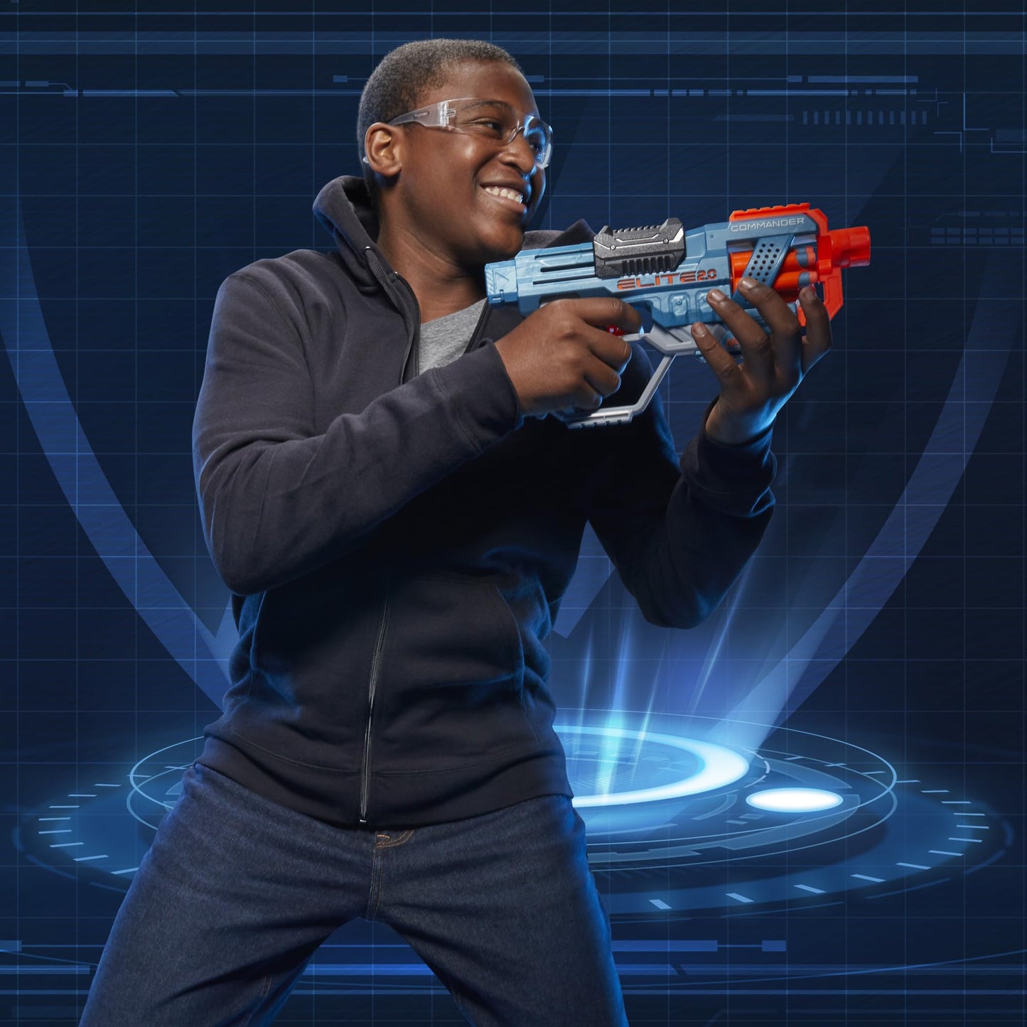 Hasbro Nerf Elite 2.0 Commander RD-6 Blaster, 12 Official Nerf Darts, 6-Dart Rotating Drum, Tactical Rails, Barrel and Stock Attachment Points, E9485 Nerf