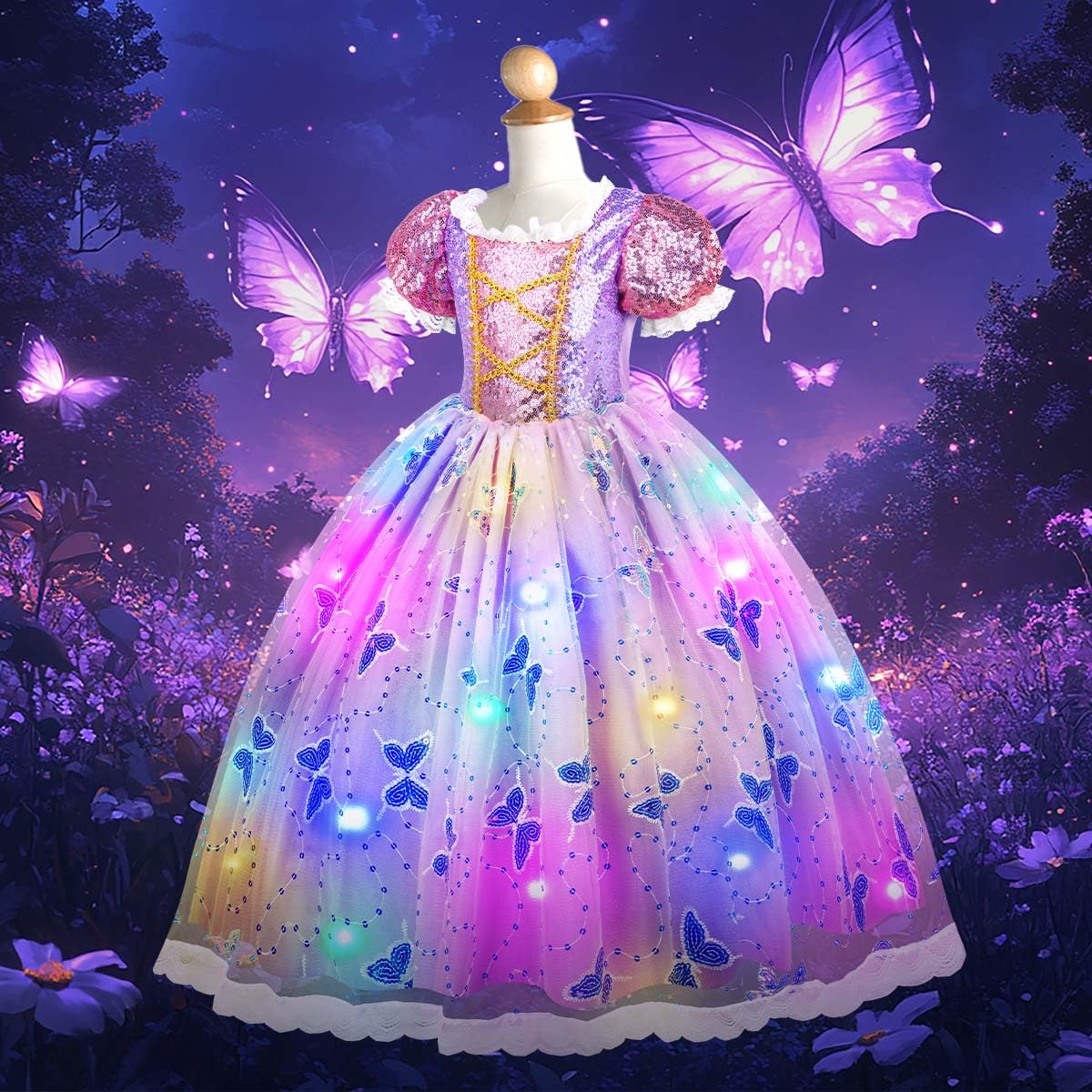Meland Princess Dress Up for Girls 3-10, Light Up Costume for Girls Gift 🍁 All In One Marketplace Canada
