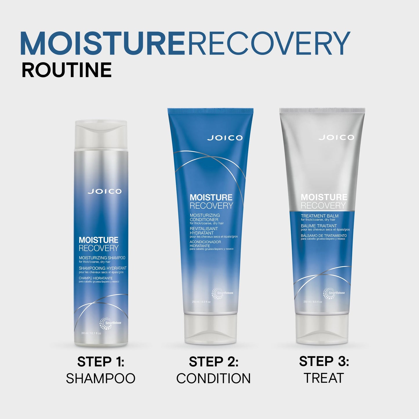Joico Moisture Recovery Shampoo or Conditioner for Dry Hair, Thick Coarse Hair, Moisturizing Shampoo or Conditioner for Dry Damaged Hair with Keratin - Available at All In One Marketplace Canada