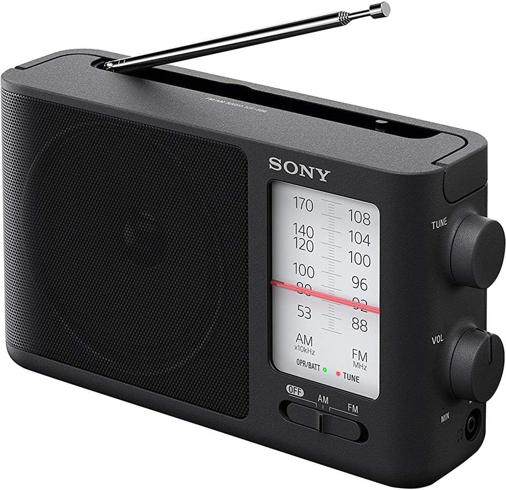 Sony ICF-506 Analog Tuning Portable FM/AM Radio, Black 2.14 lb Sony