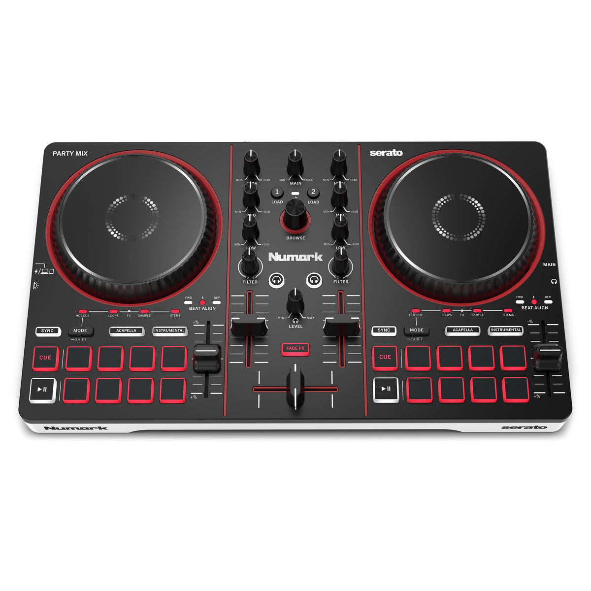 Numark Party Mix III Bluetooth DJ Controller with Built-in Lights